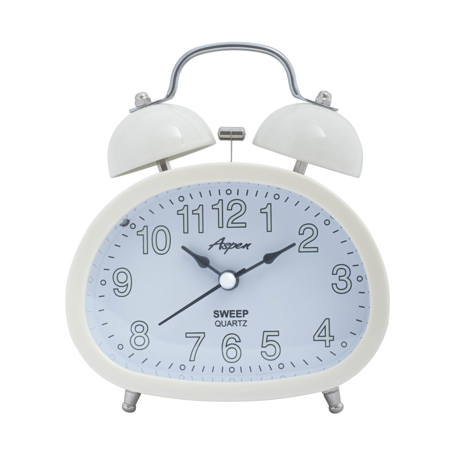 Loud Oval Twin Bell Analog Alarm Clock for Adults and Kids, Soft Backlight, Retro Alarm Clock for Heavy Sleepers, Battery Powered, Easy to Read Dial