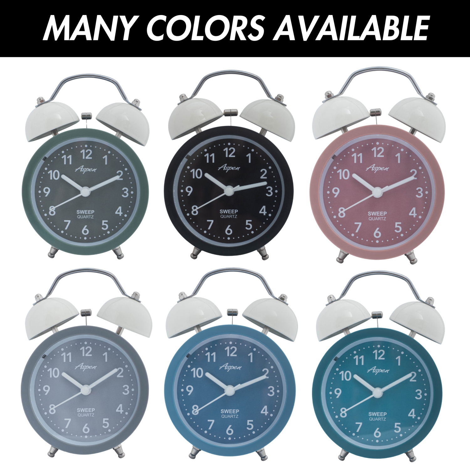 Réveille-matin analogique à deux cloches bruyantes pour adultes et enfants, rétroéclairage doux, réveil rétro pour grands pyjamas, alimentation par