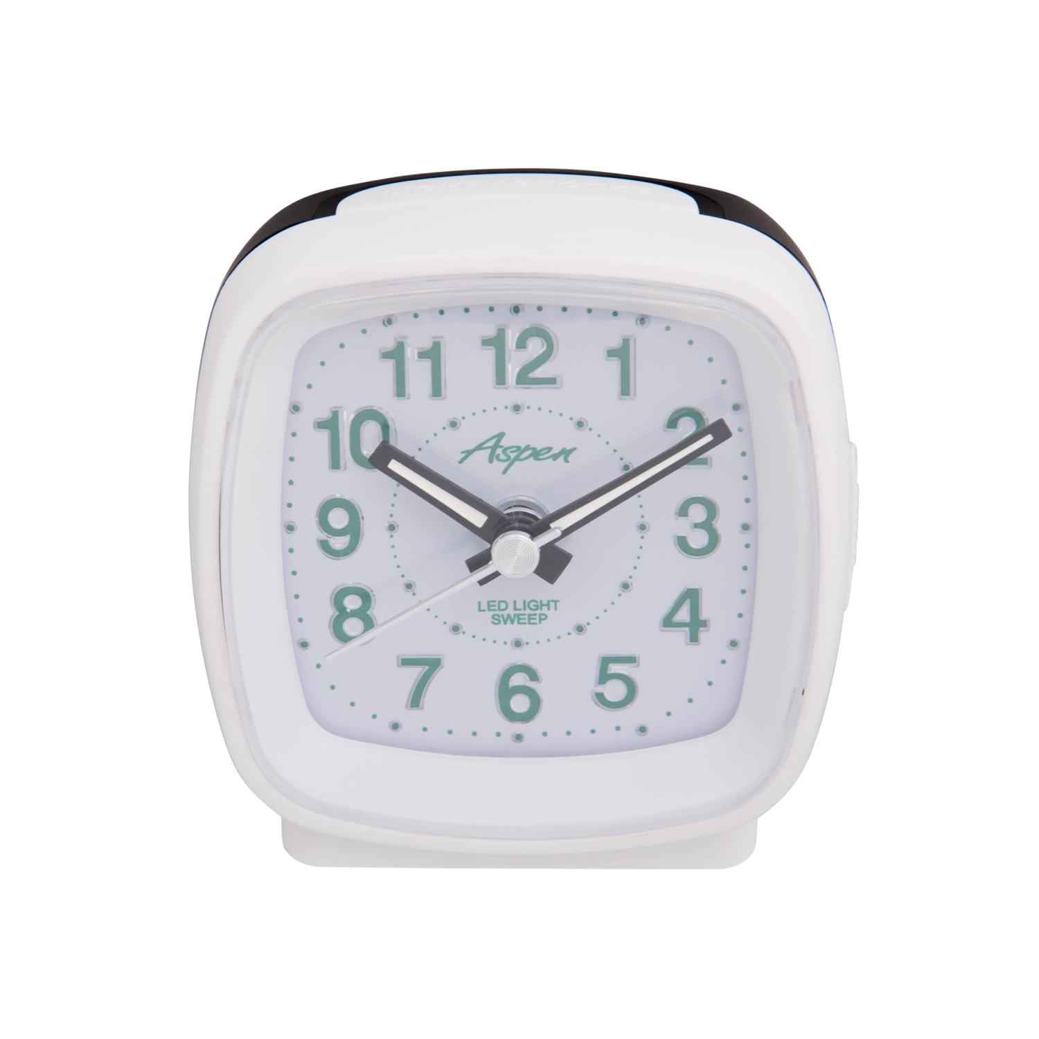 Réveille-matin analogique carré alimenté par piles avec fonctions Snooze et rétroéclairage DEL vert, balayage silencieux, cadran facile à lire