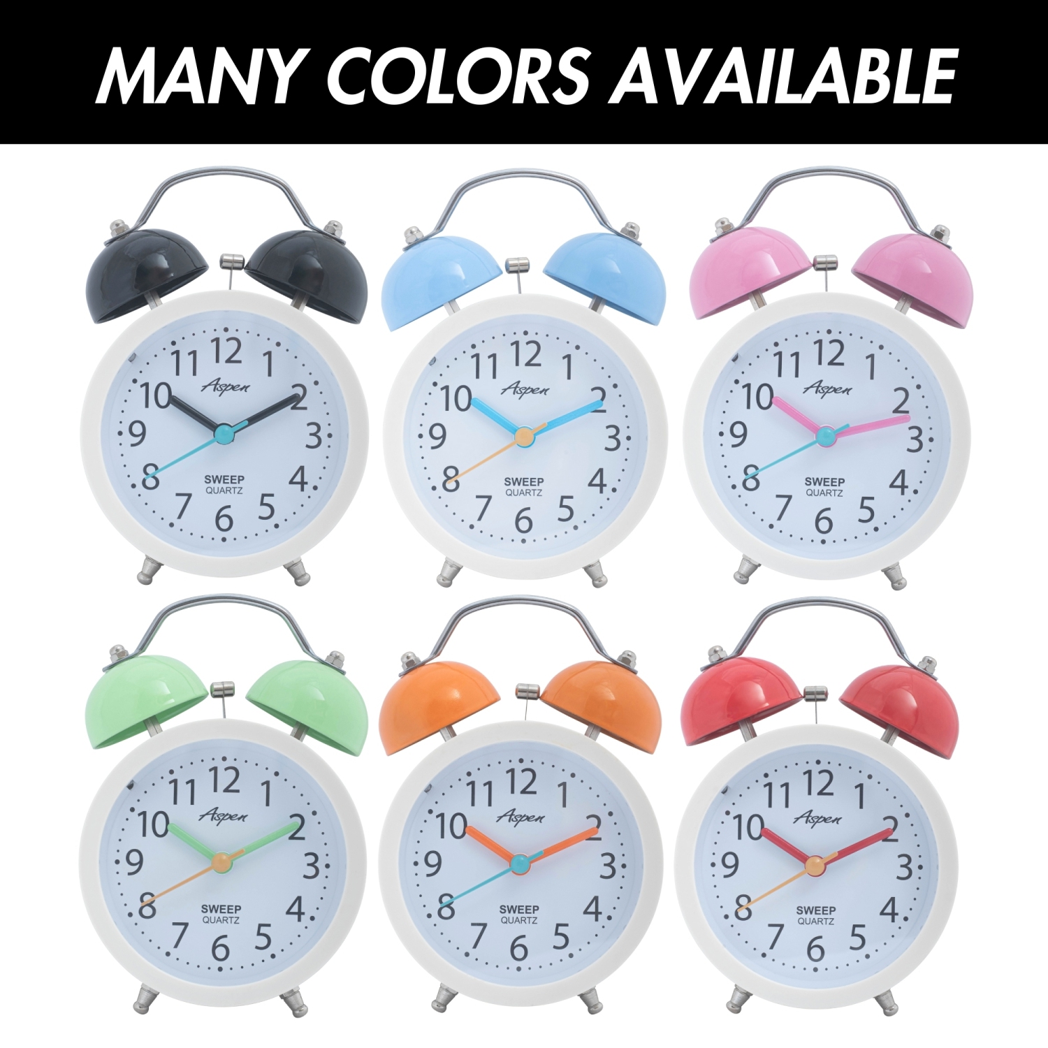 Cute Twin Bell Analog Alarm Clock for Kids, Soft Backlight, Loud Alarm Clock for Heavy Sleepers, Battery Powered, Easy to Read Dial