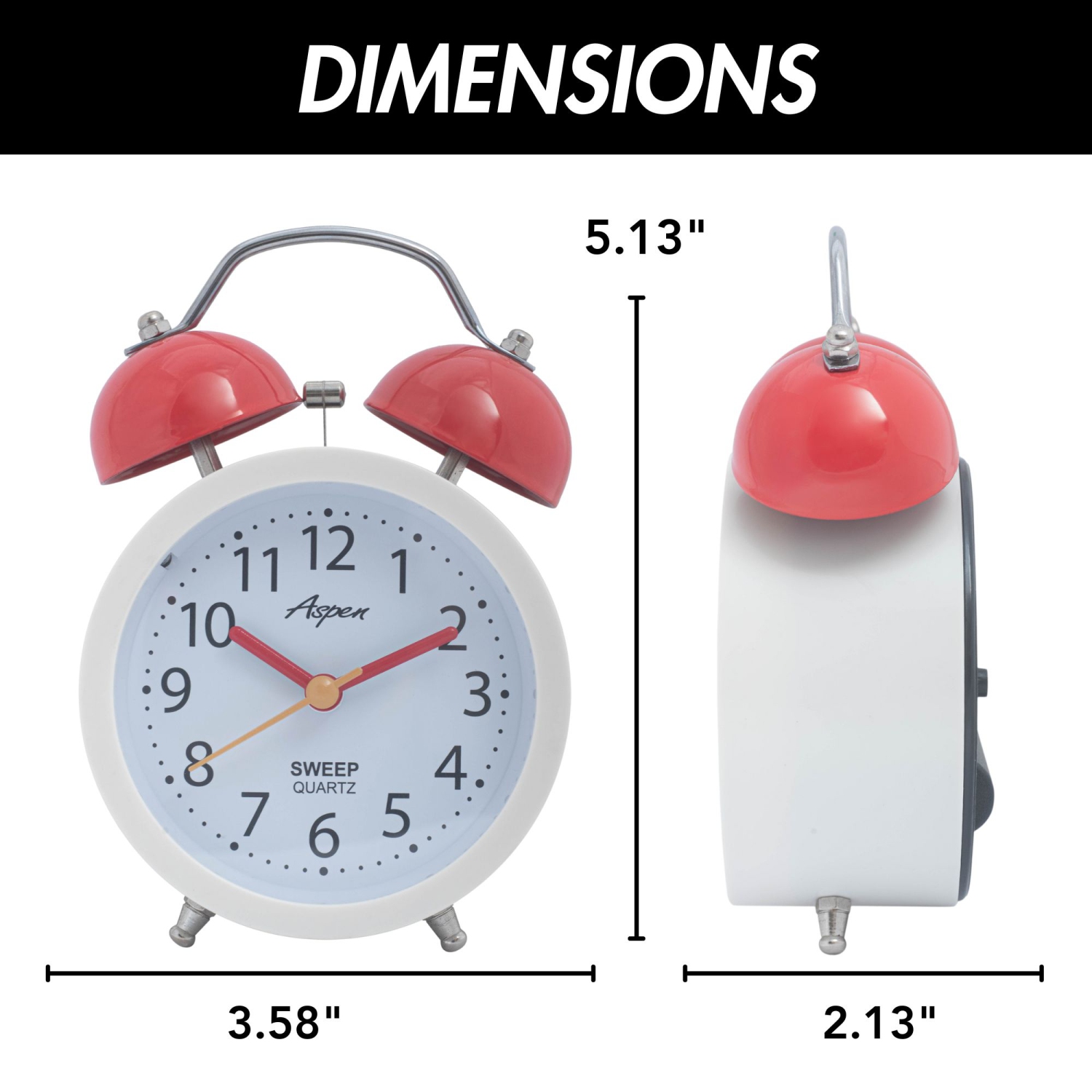 Joli réveille-matin analogique à deux cloches pour enfants, rétroéclairage doux, réveil bruyant pour les grands dormeur, alimenté par piles, cadran