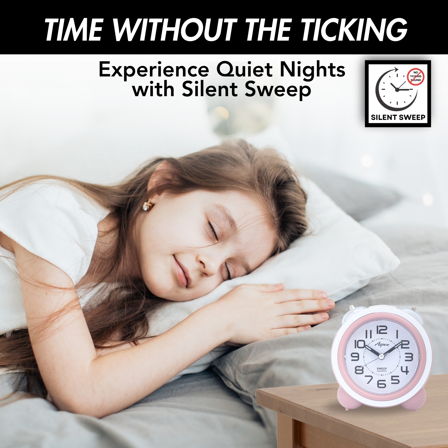 Analog Kids Twin Bell Alarm Clock for Heavy Sleepers - Cute Alarm Clock for Boys or Girls Room, Soft Backlight, No Ticking Sound, Loud Alarm Clock,