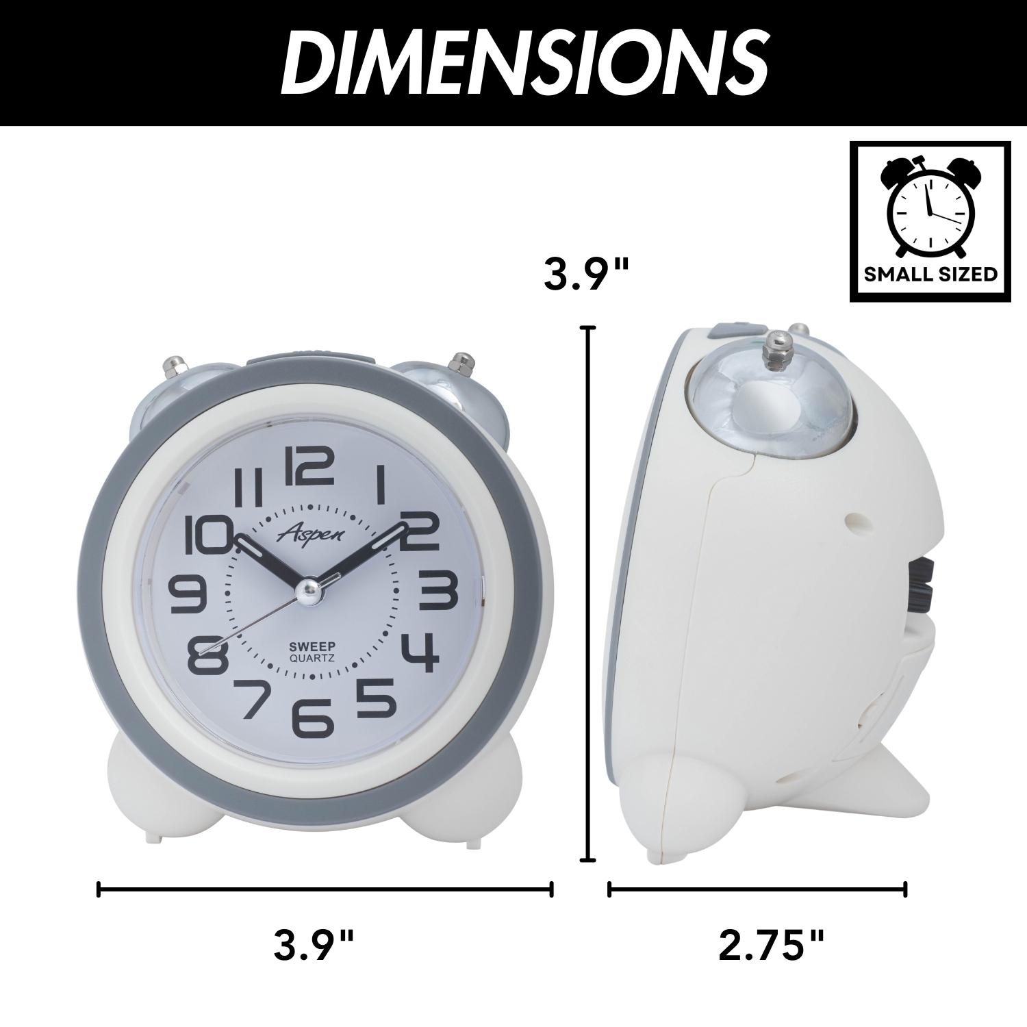 Analog Kids Twin Bell Alarm Clock for Heavy Sleepers - Cute Alarm Clock for Boys or Girls Room, Soft Backlight, No Ticking Sound, Loud Alarm Clock,