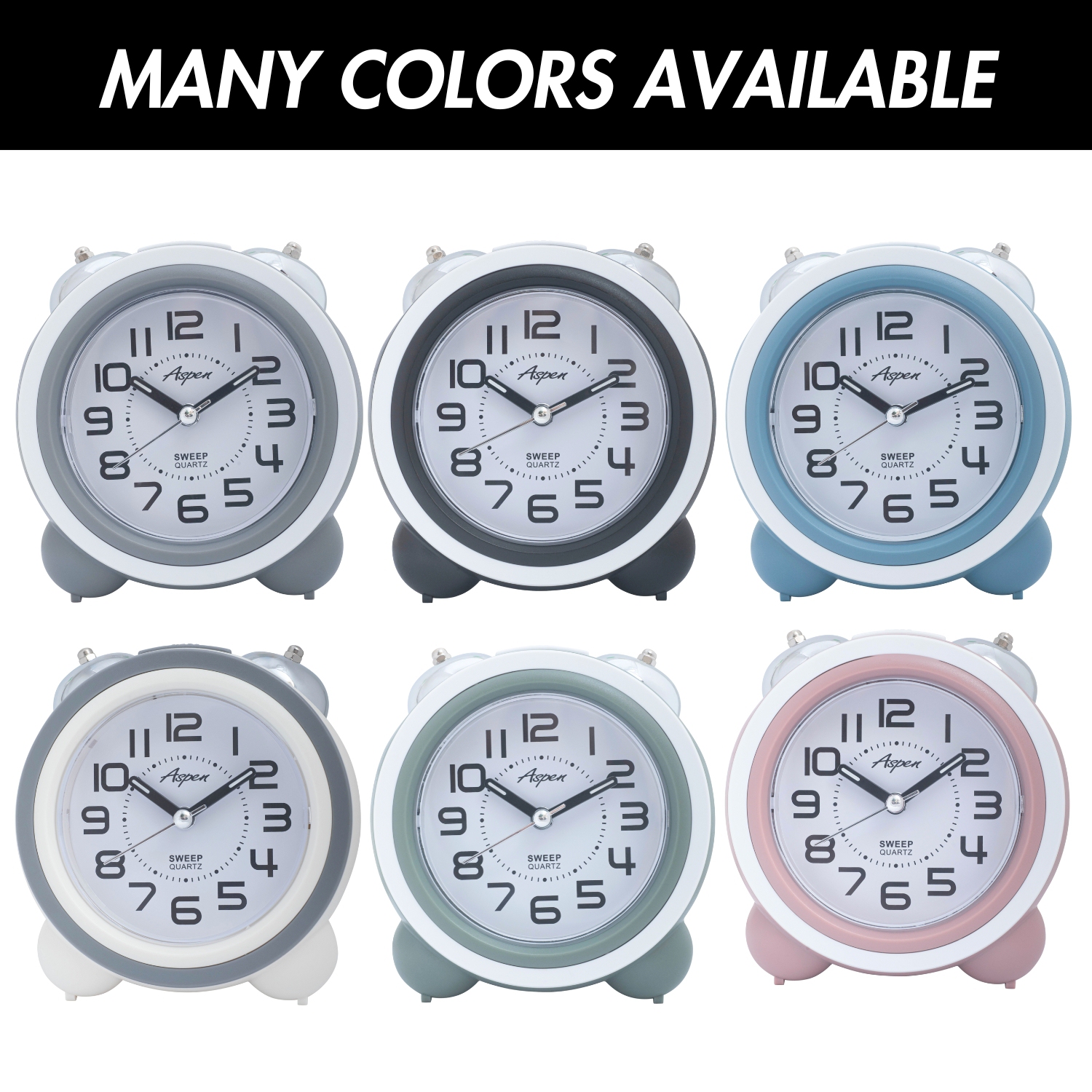 Analog Kids Twin Bell Alarm Clock for Heavy Sleepers - Cute Alarm Clock for Boys or Girls Room, Soft Backlight, No Ticking Sound, Loud Alarm Clock,