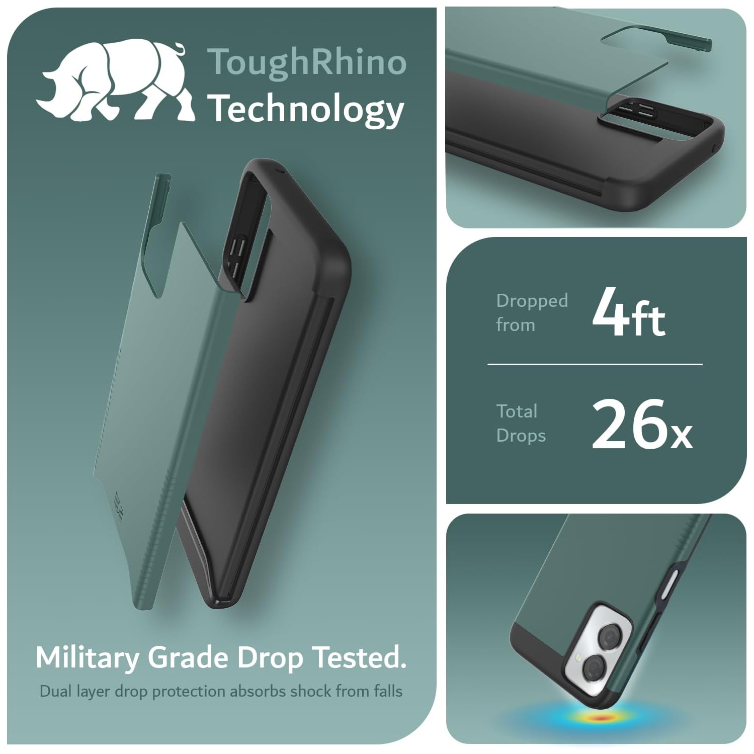 Étui double couche Merge de TUDIA pour Moto G Power 5G 2024 de Motorola - Vert chasseur