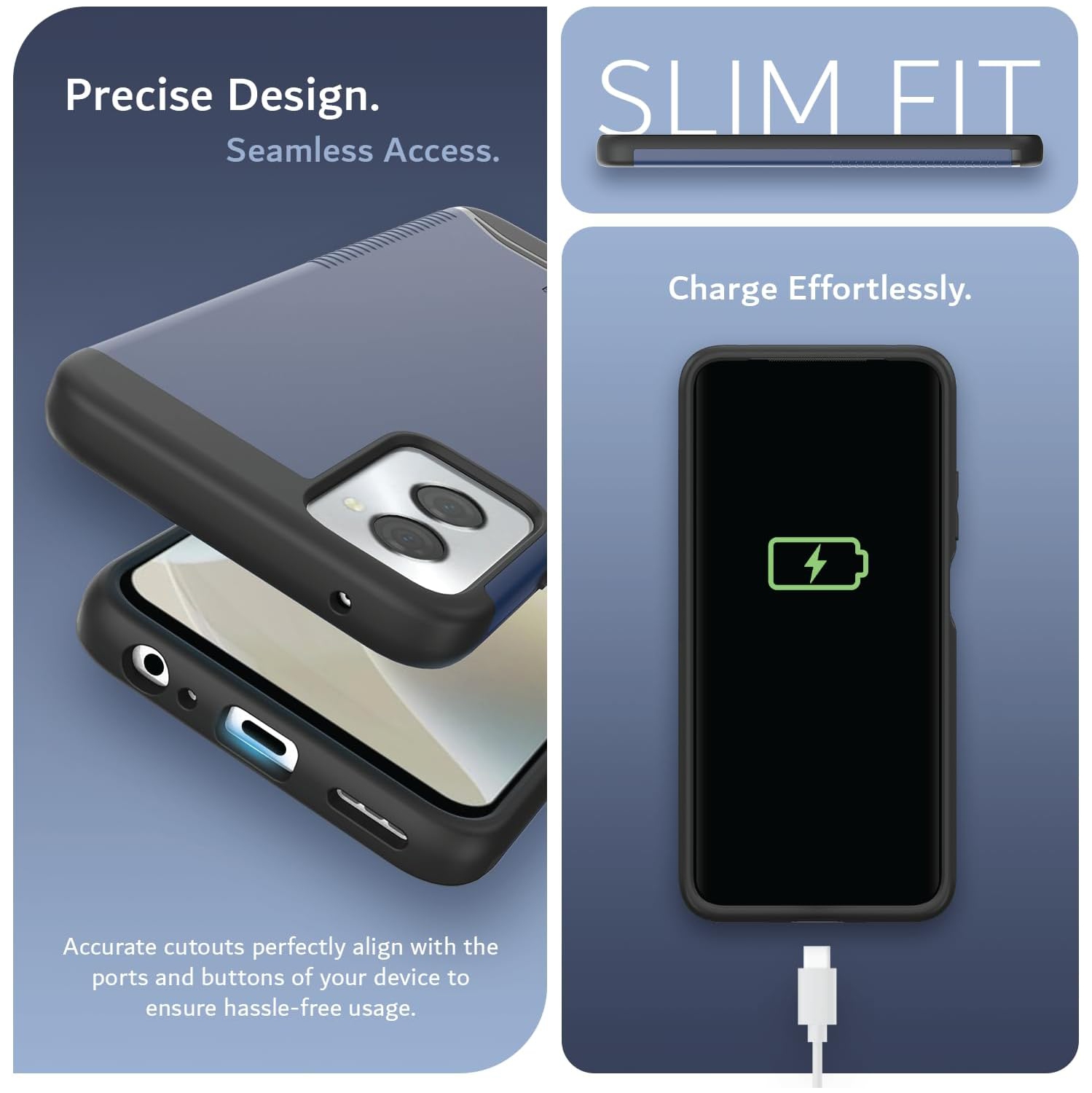 Étui double couche Merge de TUDIA pour Moto G Power 5G 2024 de Motorola - Indigo