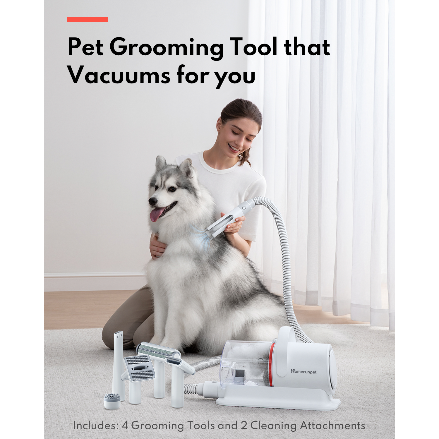 HomeRunPet Ultra Quiet Dog Vacuum for Shedding