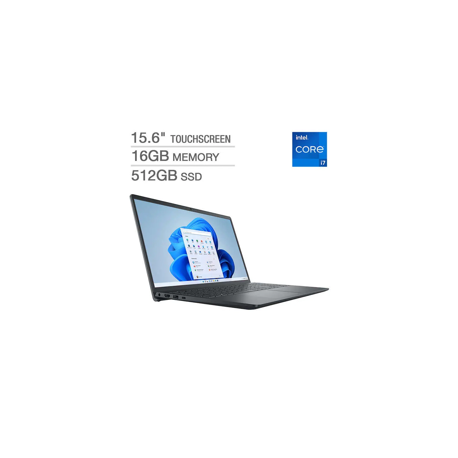 Dell Inspiron 15.6" Touchscreen Laptop - 13th Gen Intel Core i7-1355U - 1080p - Windows 11, Black - Open Box