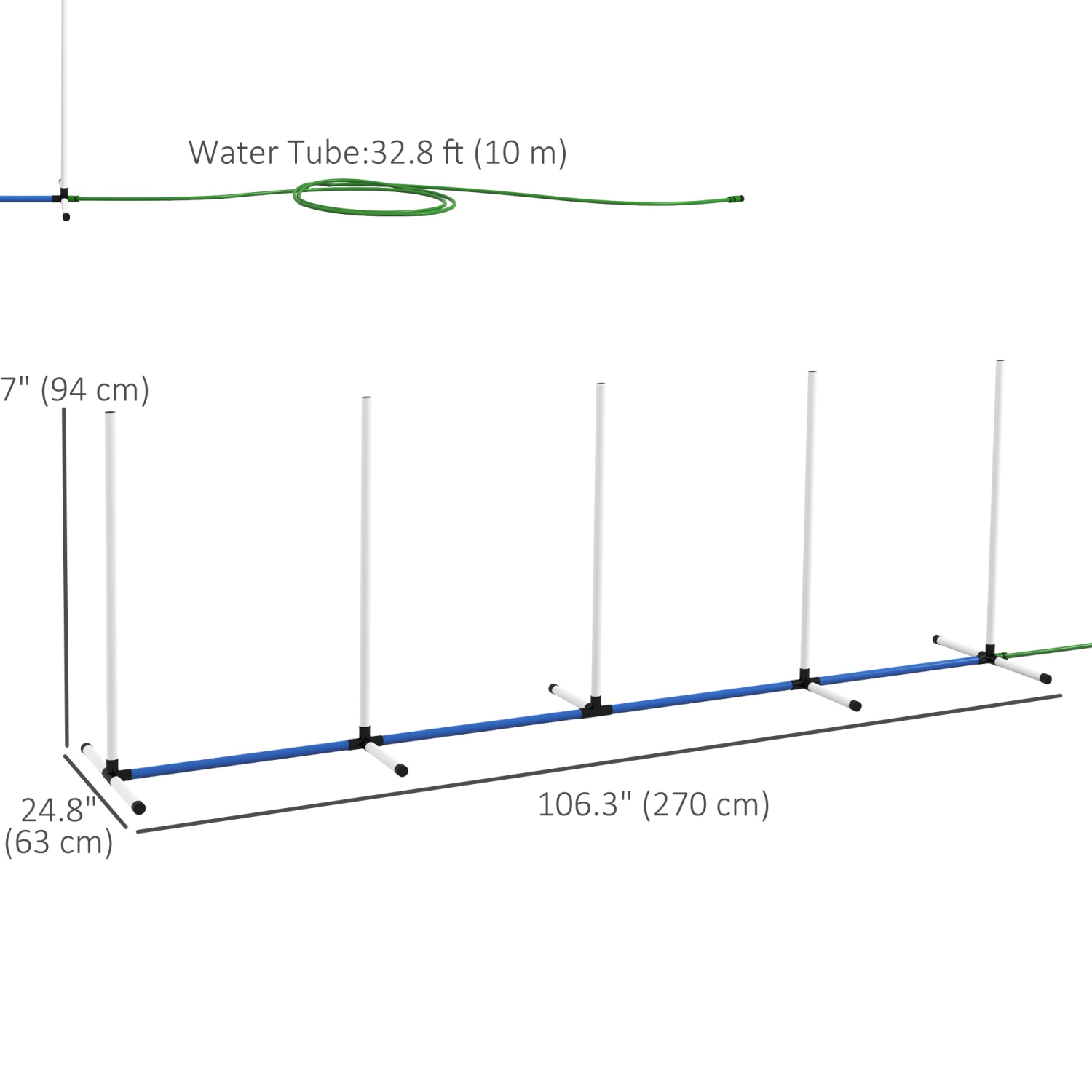 PawHut – Ensemble d’équipement d’agilité pour chiens 2pcs, trousse d’agilité pour chiens avec poteaux tissés, tube d’eau en aérosol, sifflet, sac de