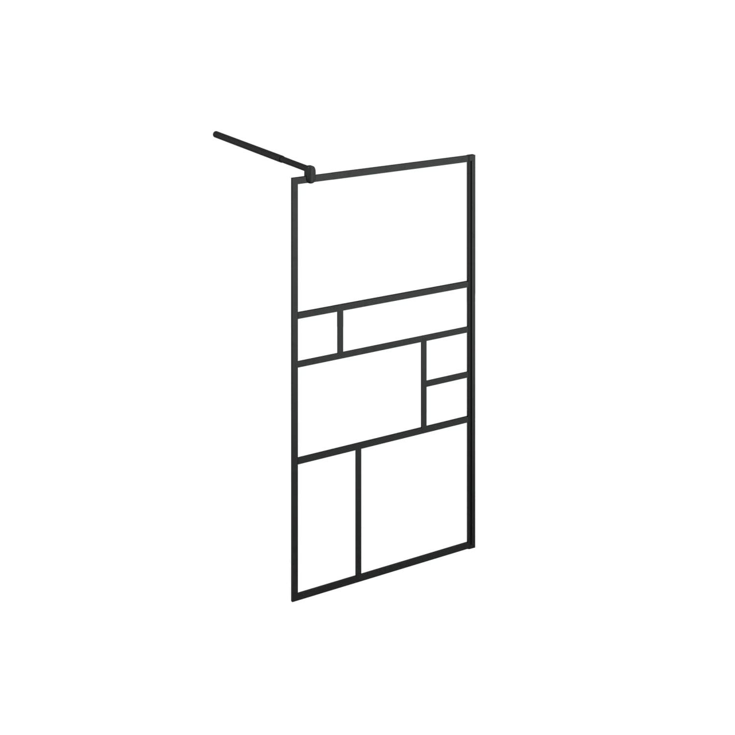 vidaXL Walk-in Shower Wall with Shelf Black 115x195 cm ESG Glass&Aluminium