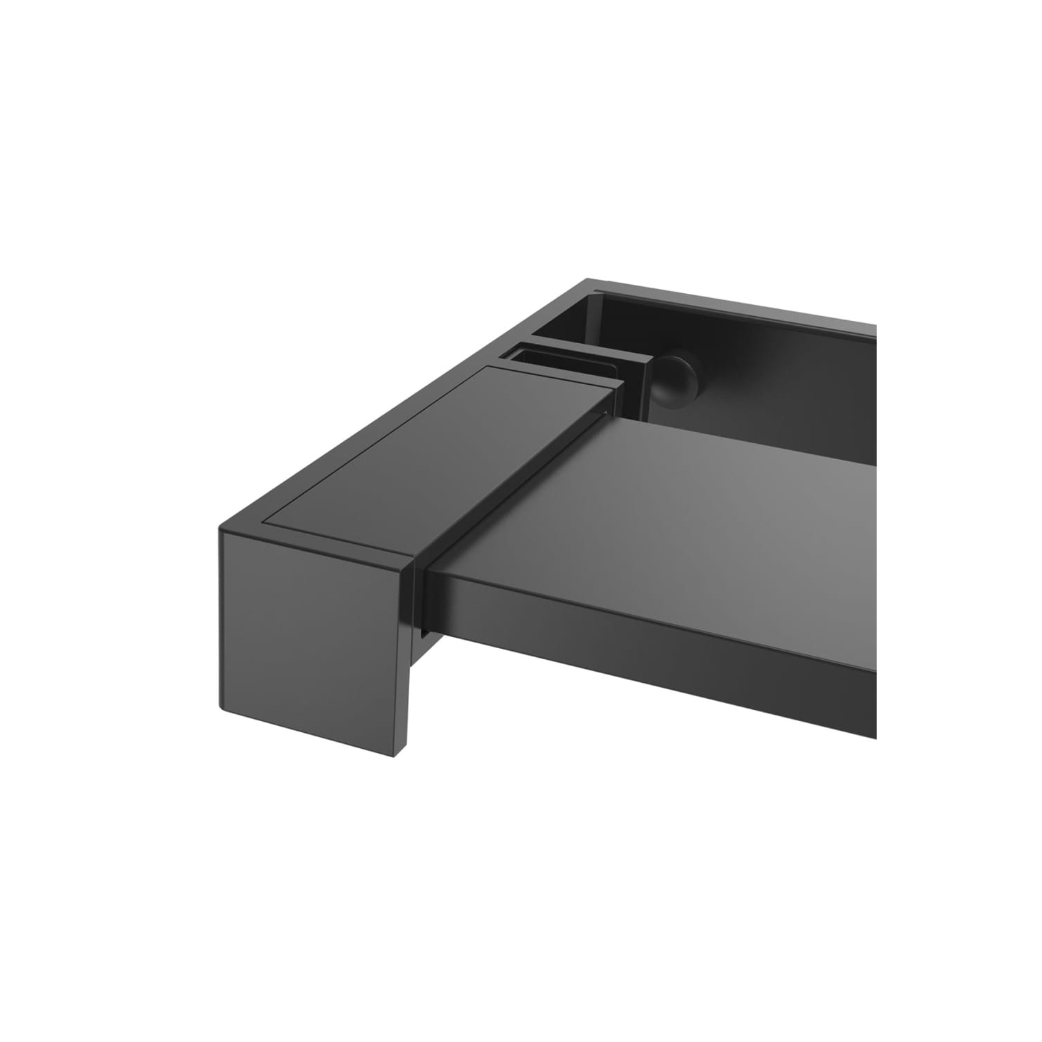 vidaXL Walk-in Shower Wall with Shelf Black 115x195 cm ESG Glass&Aluminium