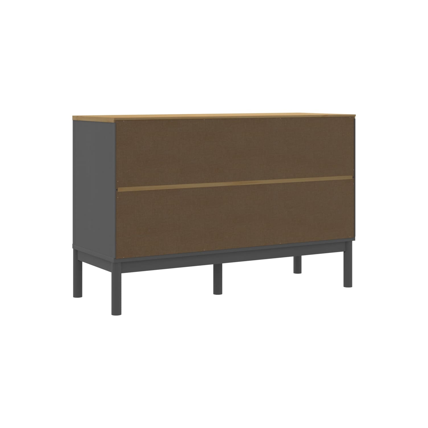 vidaXL Sideboard FLORO Grey 114x43x74 cm Solid Wood Pine