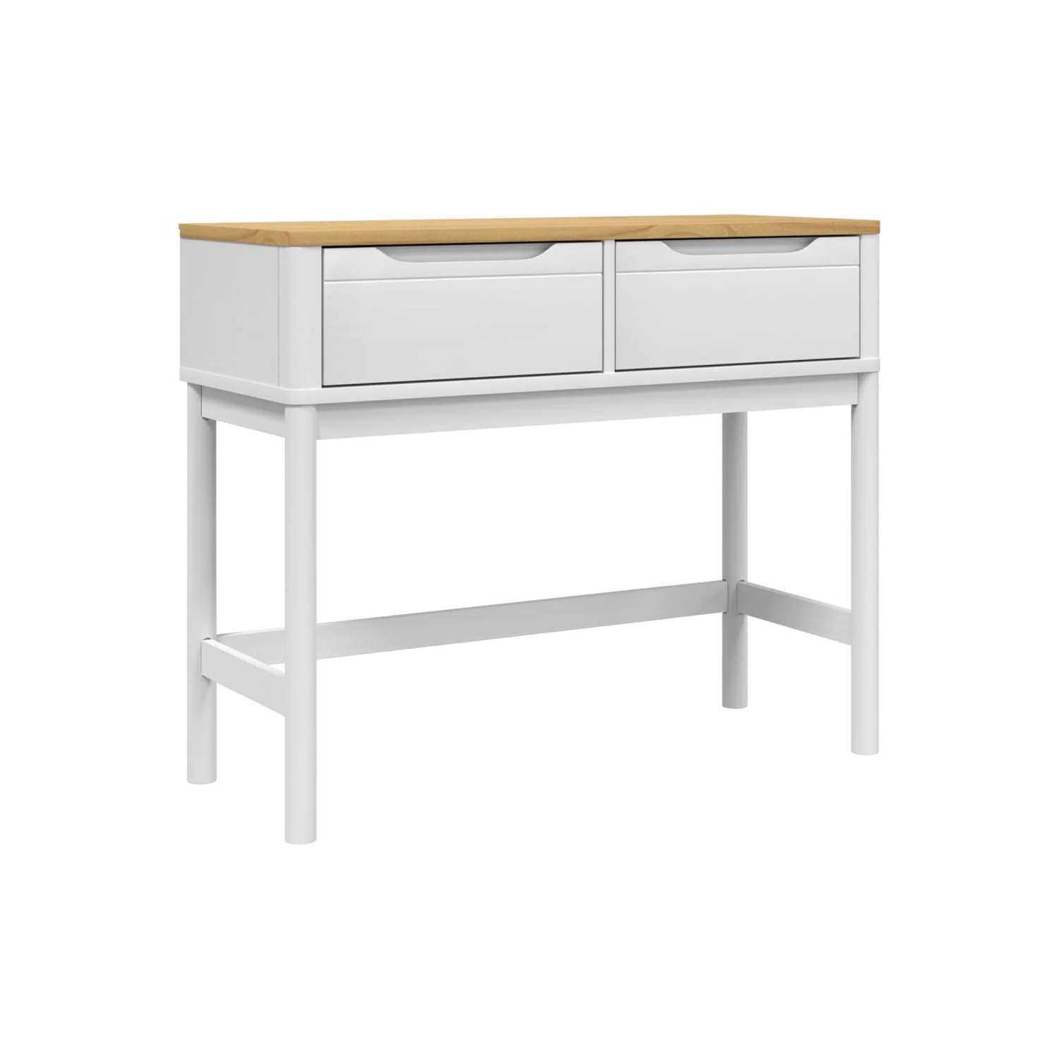vidaXL Console Table FLORO White 89.5x36.5x73 cm Solid Wood Pine