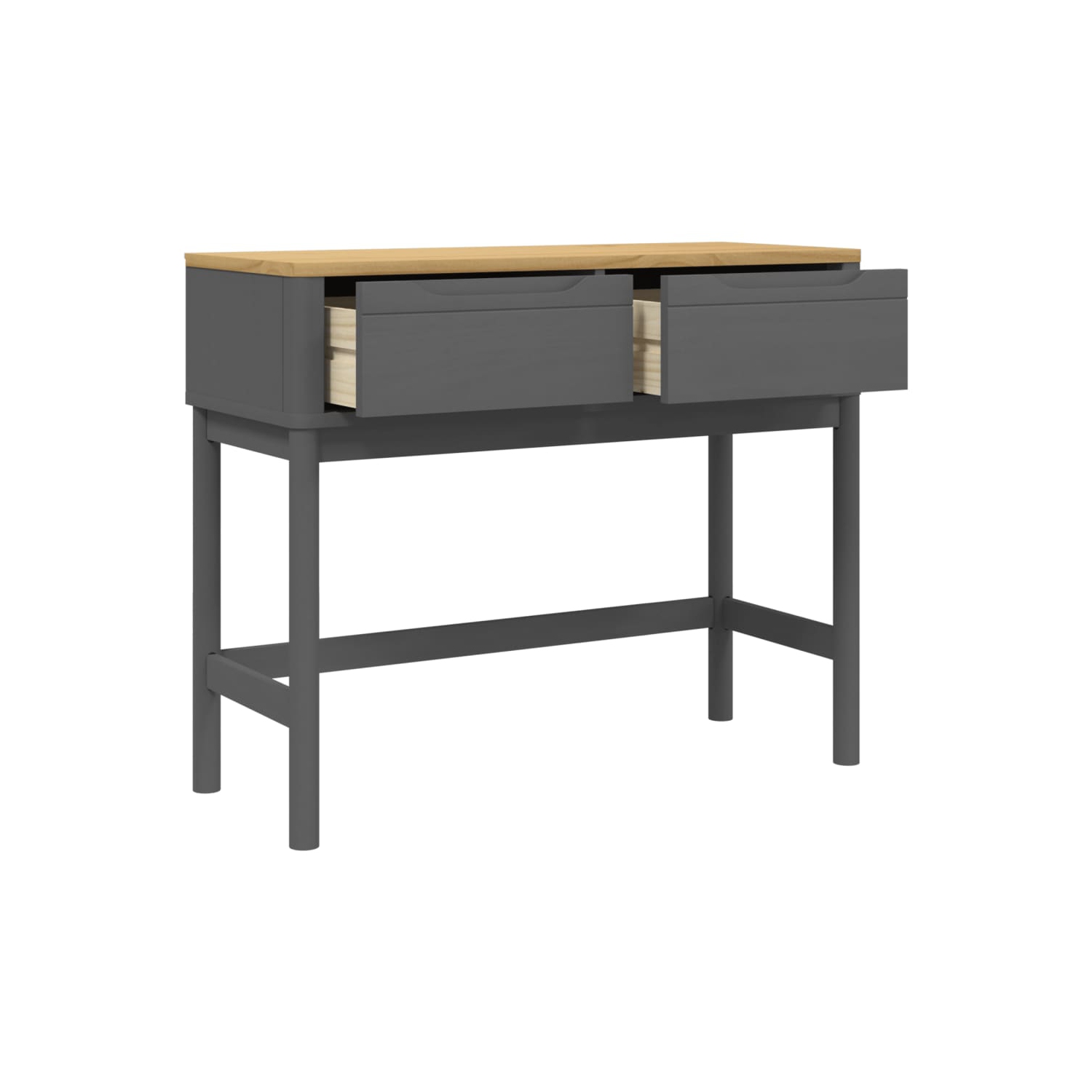 vidaXL Console Table FLORO Grey 89.5x36.5x73 cm Solid Wood Pine