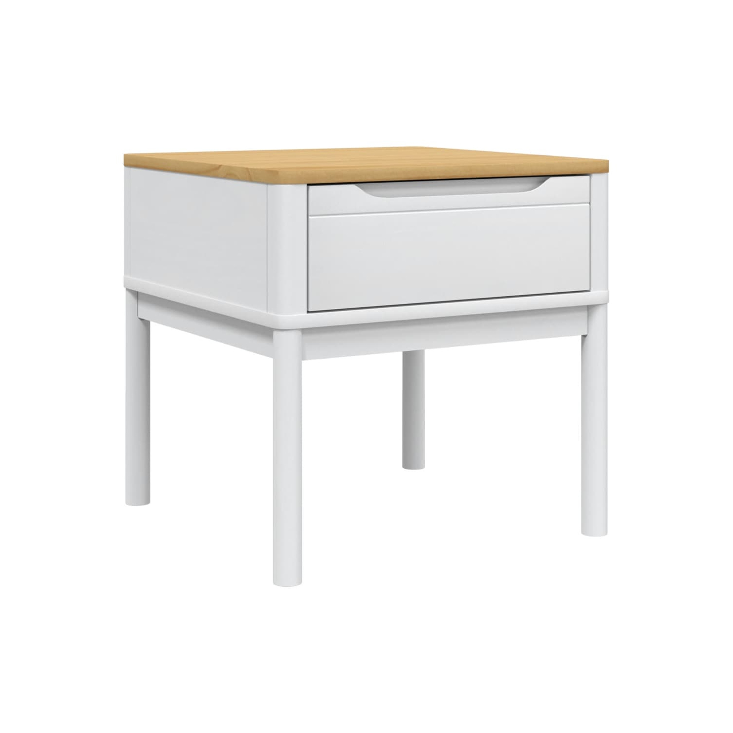 vidaXL Lamp Table FLORO White 55x55x54 cm Solid Wood Pine