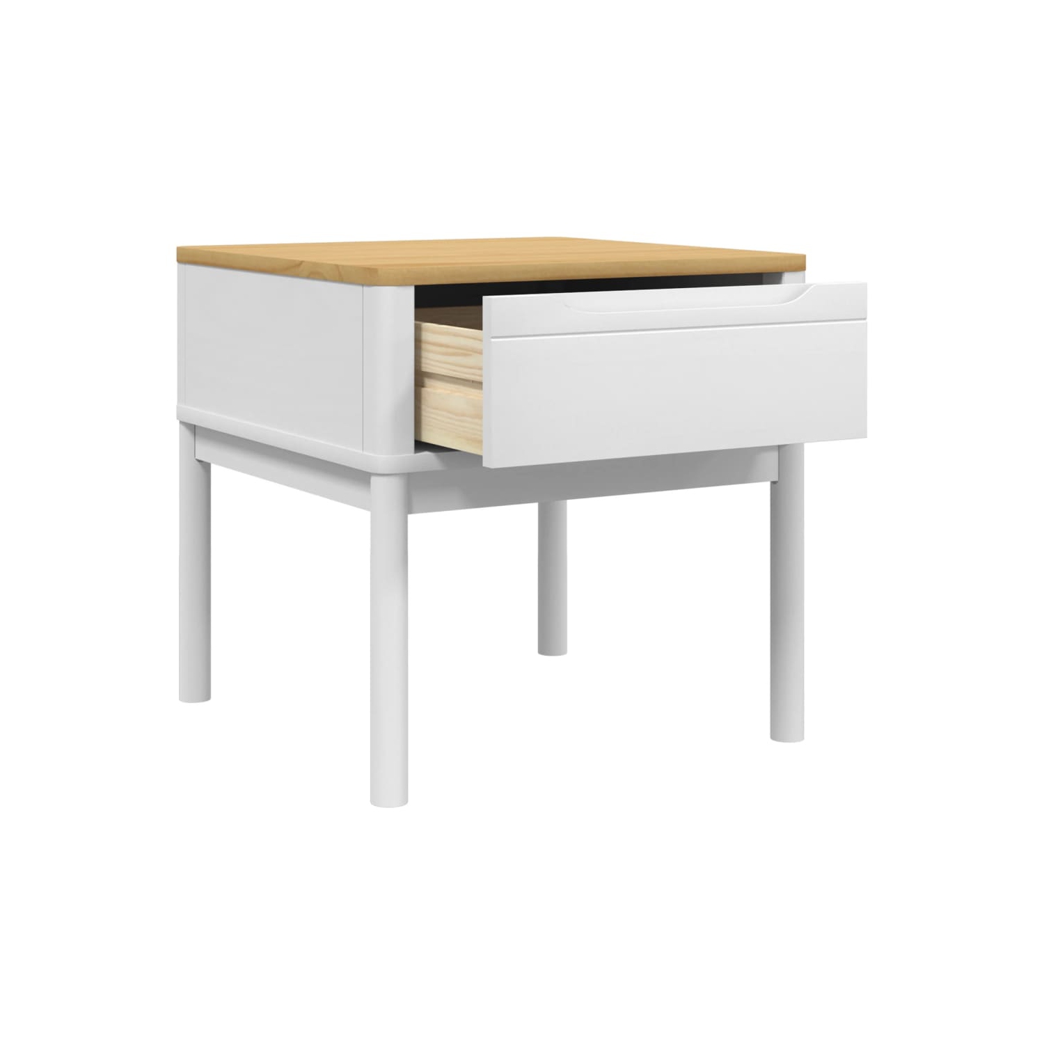 vidaXL Lamp Table FLORO White 55x55x54 cm Solid Wood Pine
