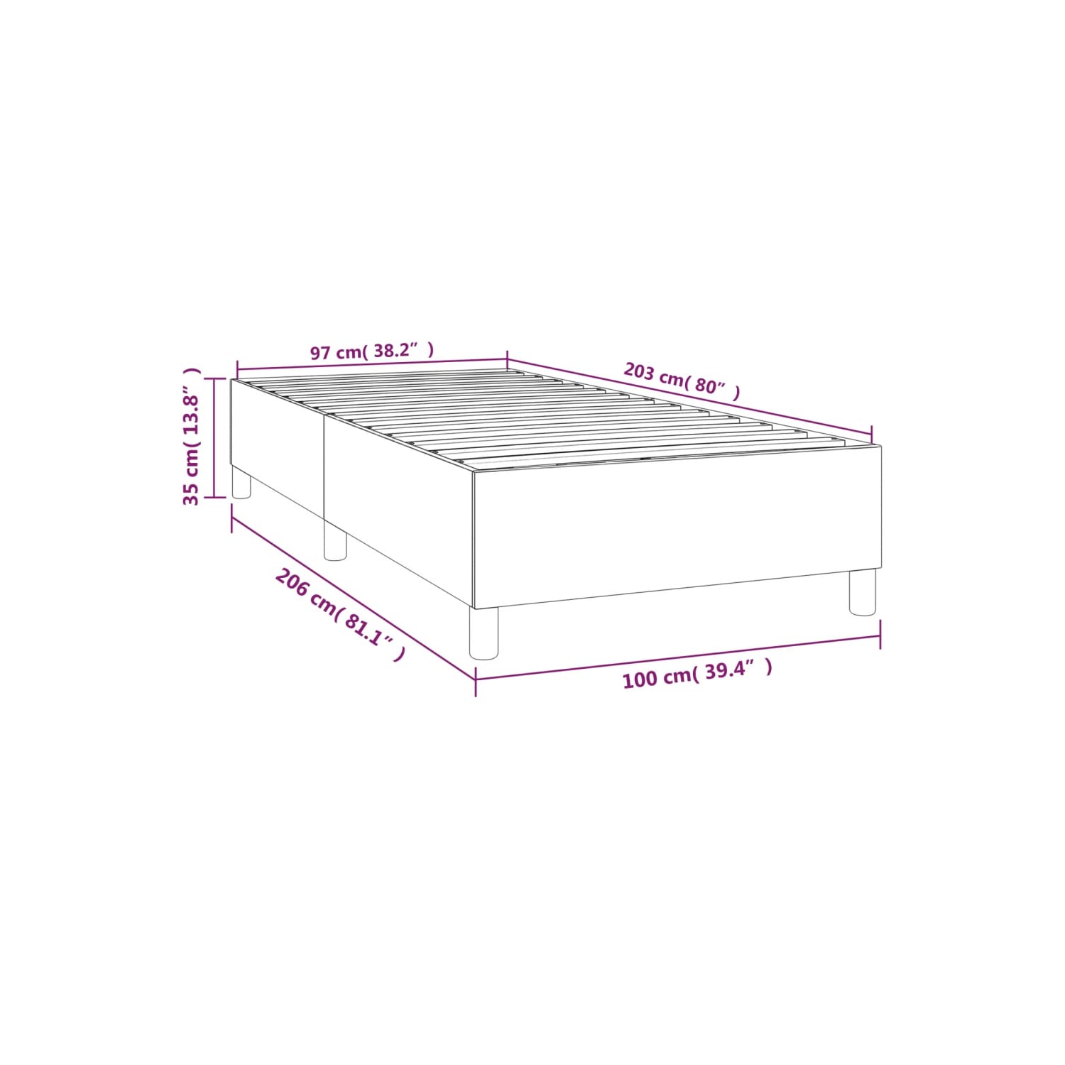 vidaXL Box Spring Bed Frame Light Grey Twin XL Fabric