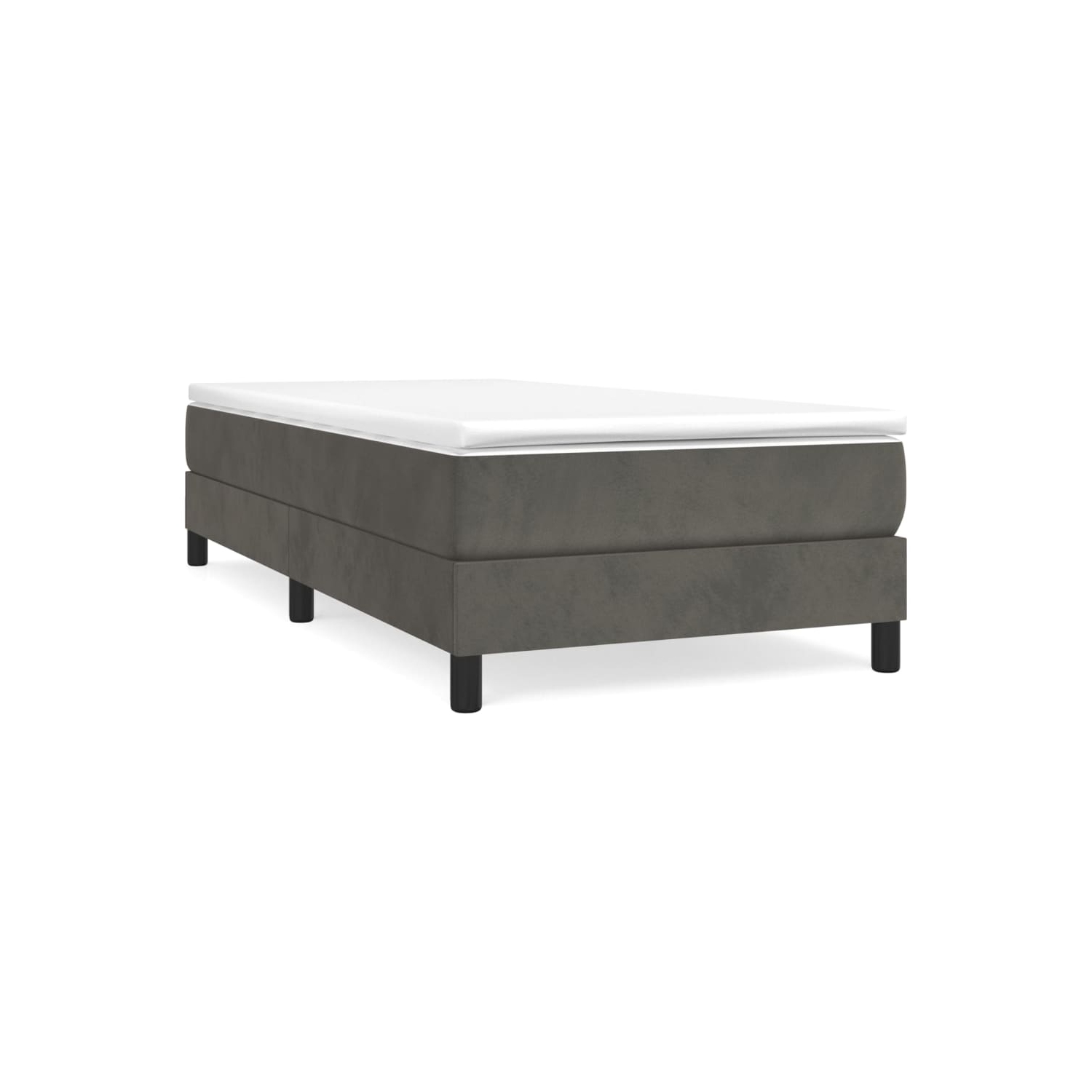vidaXL Box Spring Bed Frame Dark Grey Twin XL Velvet