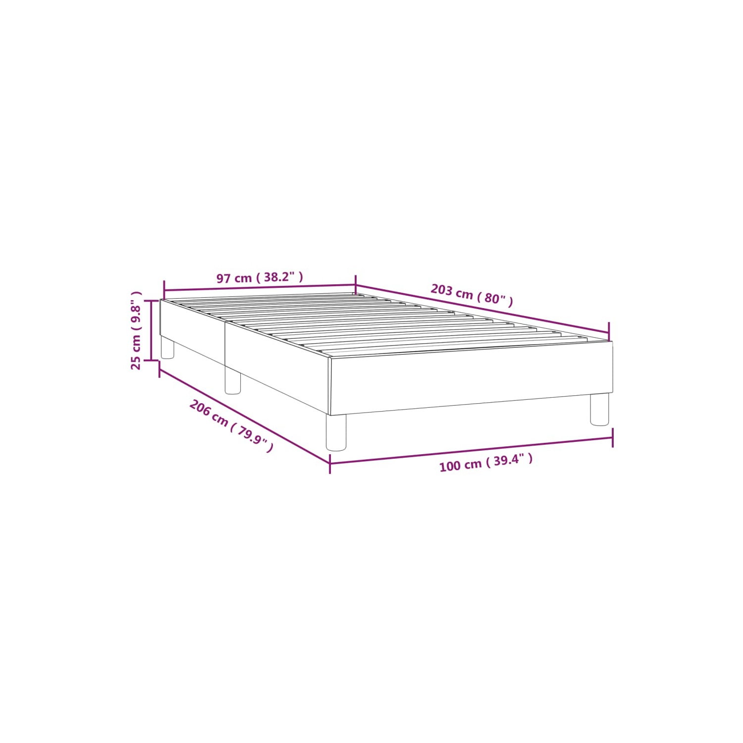 vidaXL Box Spring Bed Frame Dark Grey Twin XL Velvet