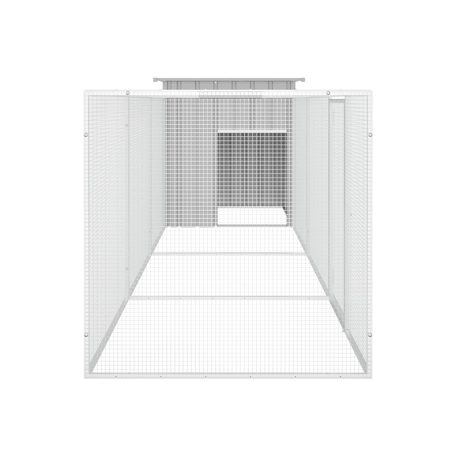 vidaXL Chicken Cage Grey 400x91x100 cm Galvanised Steel