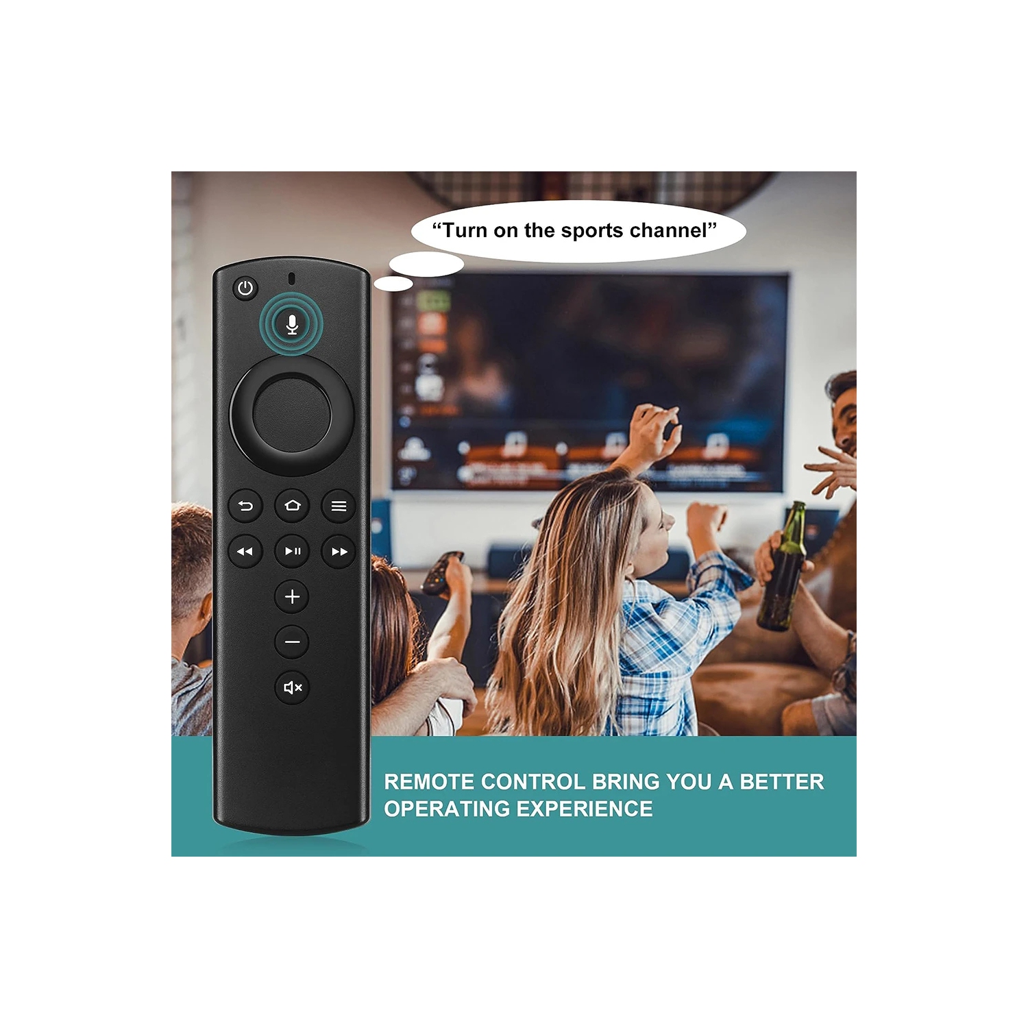 Télécommande vocale de rechange L5B83H avec commande d'alimentation et de volume compatible avec le Fire TV Cube et le Fire TV Stick de 2nd génération