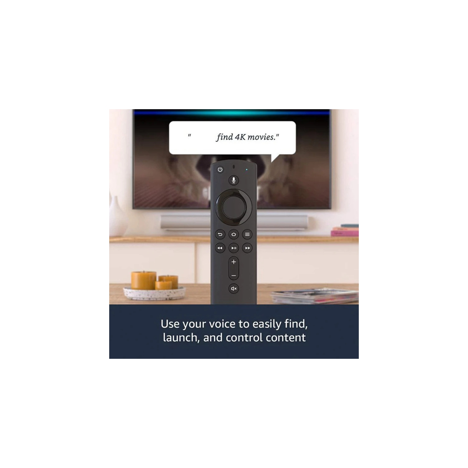 Télécommande vocale de rechange L5B83H avec commande d'alimentation et de volume compatible avec le Fire TV Cube et le Fire TV Stick de 2nd génération