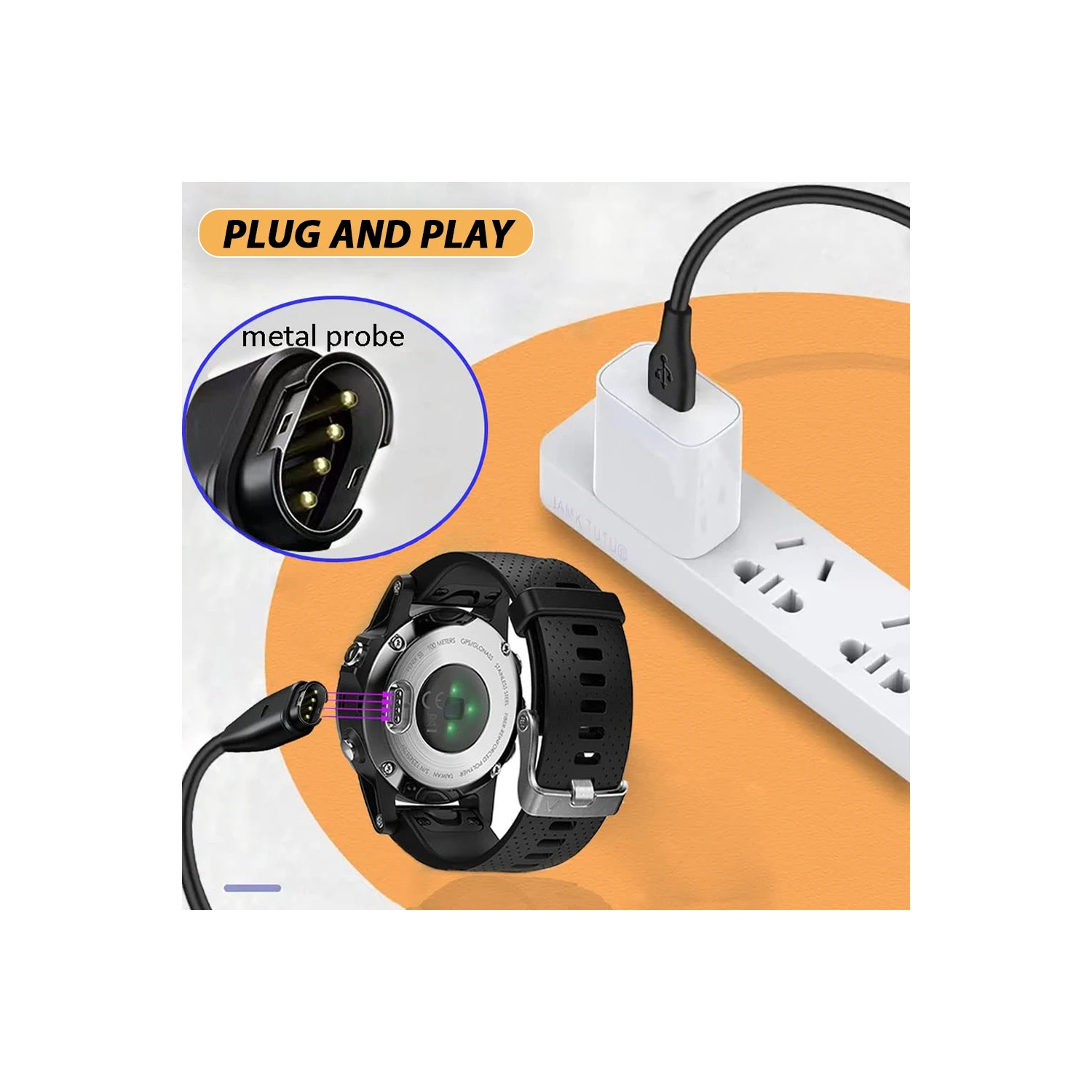 Charger Charging Cable for Garmin Fenix 7 6 5 S X,Forerunner 945 45 45S 245 Music,Vivoactive 3 4 4S,Instinct 1 2 2S Tide Tactical,Approach S10 S40