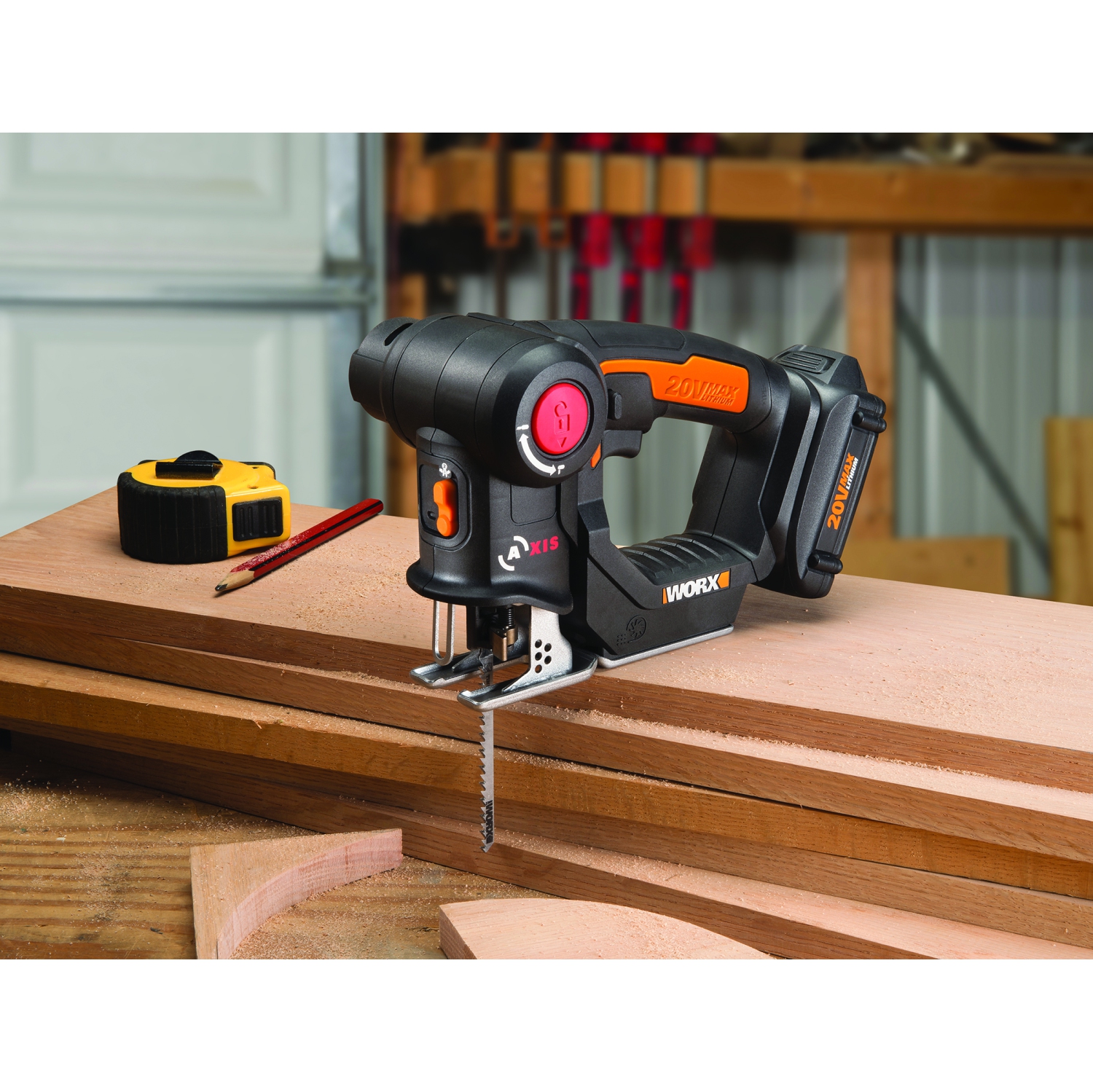 WORX – Scie alternative et sauteuse sans fil à axe motorisé 20&nbsp;V