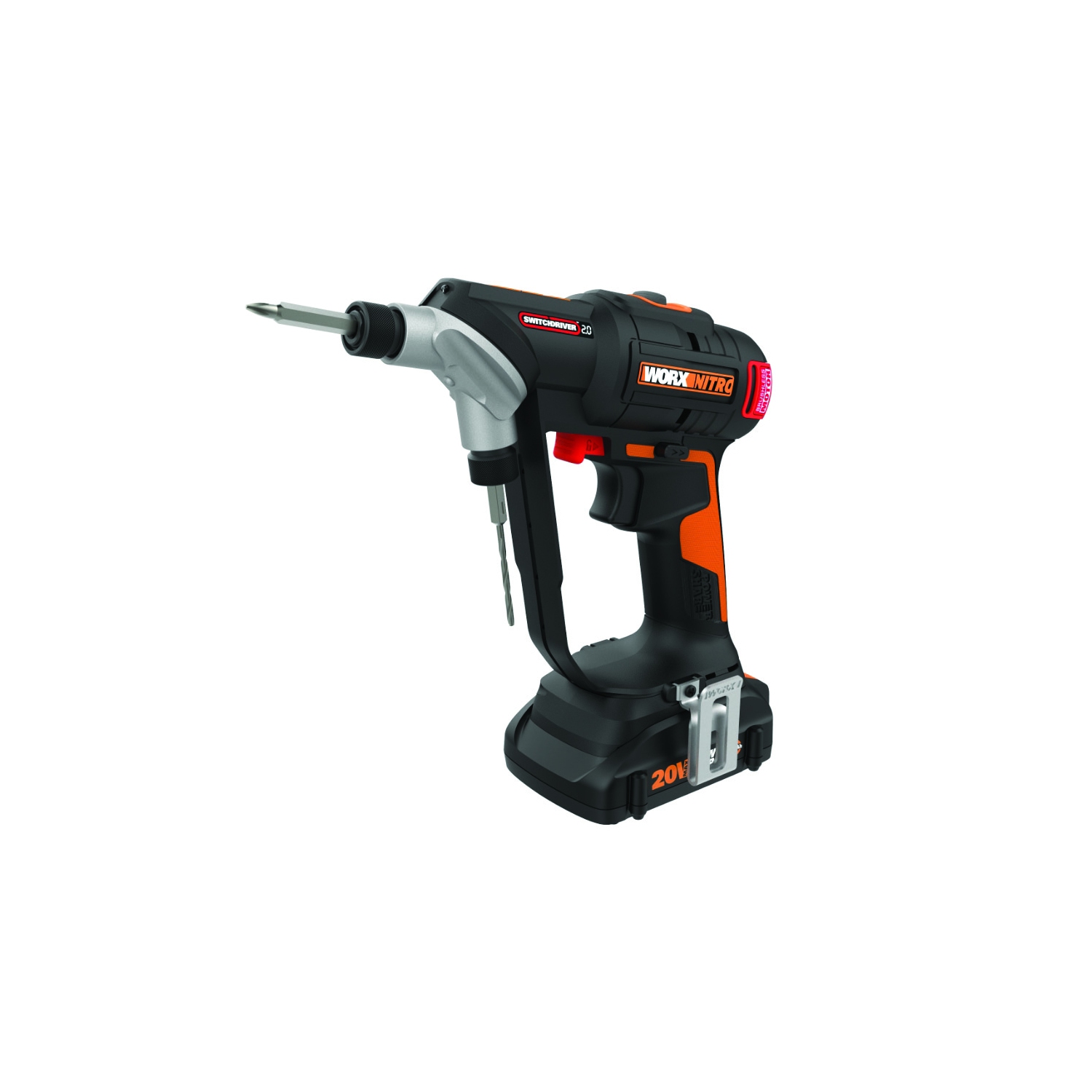 Worx WX177L Nitro 20V Brushless Switchdriver 2.0 2-in-1 Cordless Drill and Driver
