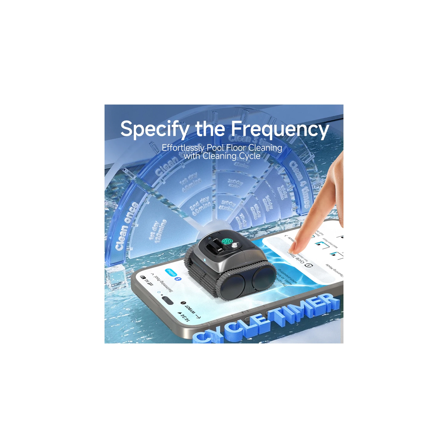 2025 New WYBOT C1 Cordless Robotic Pool Cleaner, 150-Min Runtime Full Pool Cleaning for In-Ground Pools up to 1600 sq. ft, Smart Path Planning, Wall