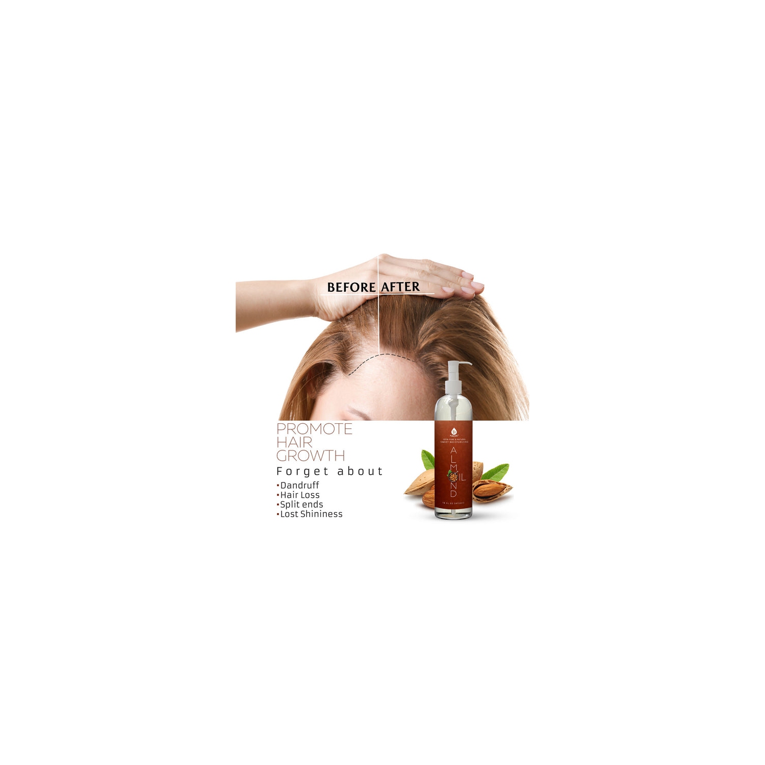 Huile d'amande douce Pure & Natural à 100 % de Pursonic 16 oz