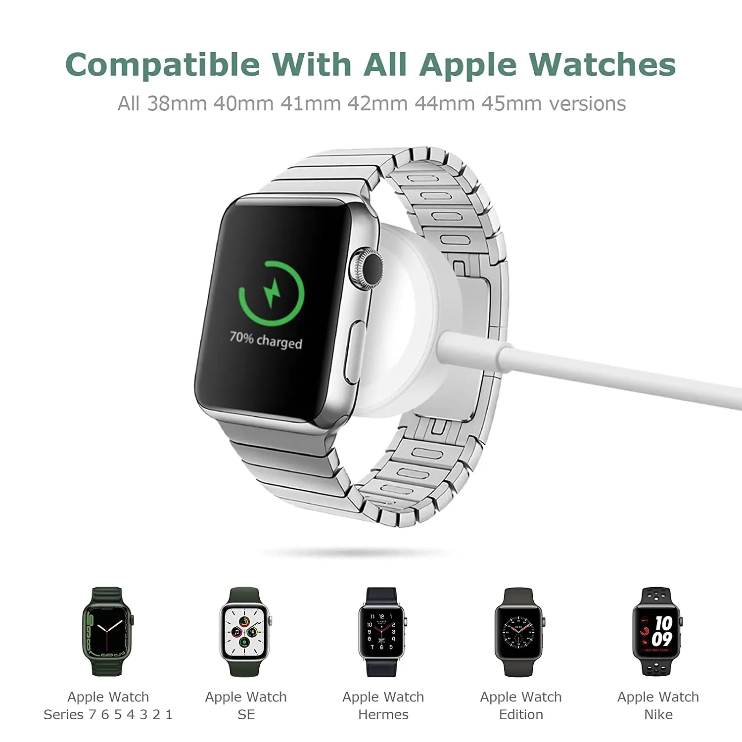 for Apple Watch Charger Compatible with iWatch Series SE 6/5/4/3/2/1 iWatch Charger Cable Perfect for Apple Watch 38mm/40mm/42mm/44mm