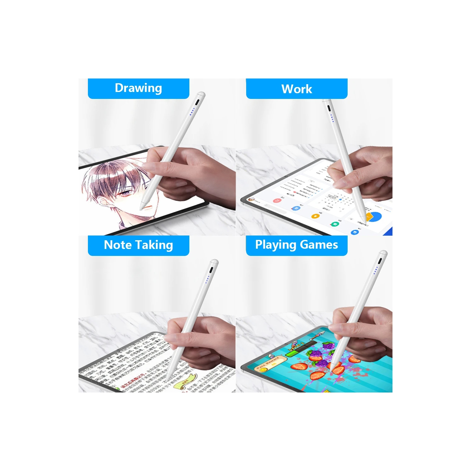 Stylet, Stylist compatible avec les écrans tactiles/téléphones iOS/Android, stylet rechargeable avec pointe haute précision, stylet Pencil pour