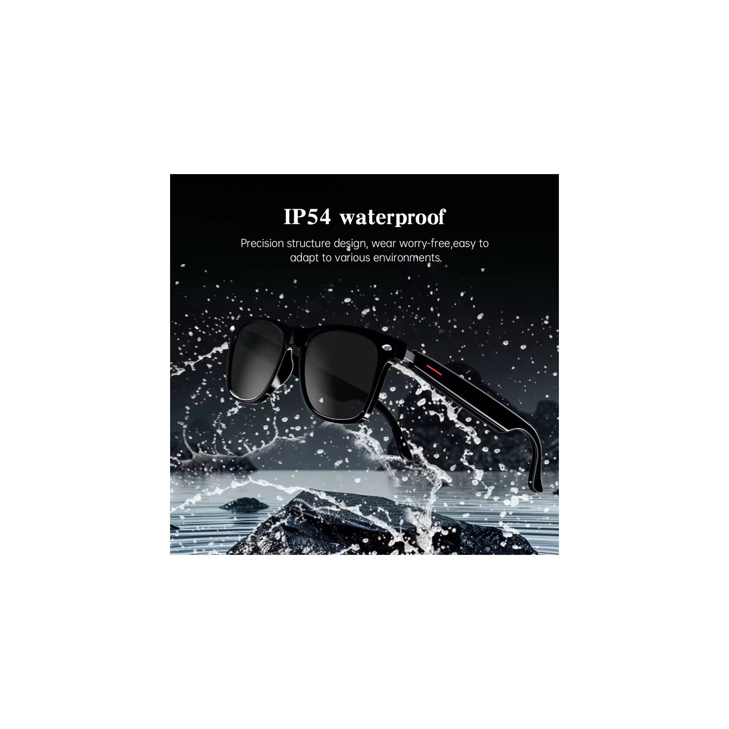 Lunettes de soleil intelligentes Bluetooth TUTT | Assistance vocale IA Appel et contrôle de la musique et de la caméra | Protection UV Anti-Ray | Kit