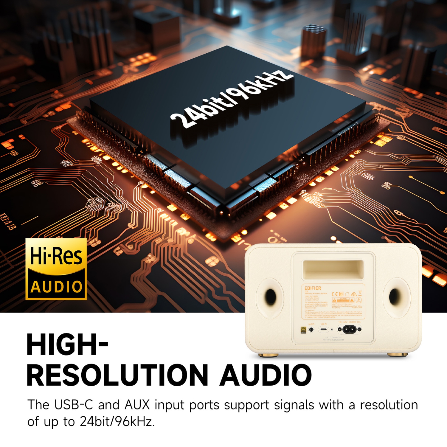 Haut-parleur Bluetooth sans fil de table D32 d'Edifier, Wi-Fi 60&nbsp;W RMS et système audio Bluetooth compatibles avec AirPlay2