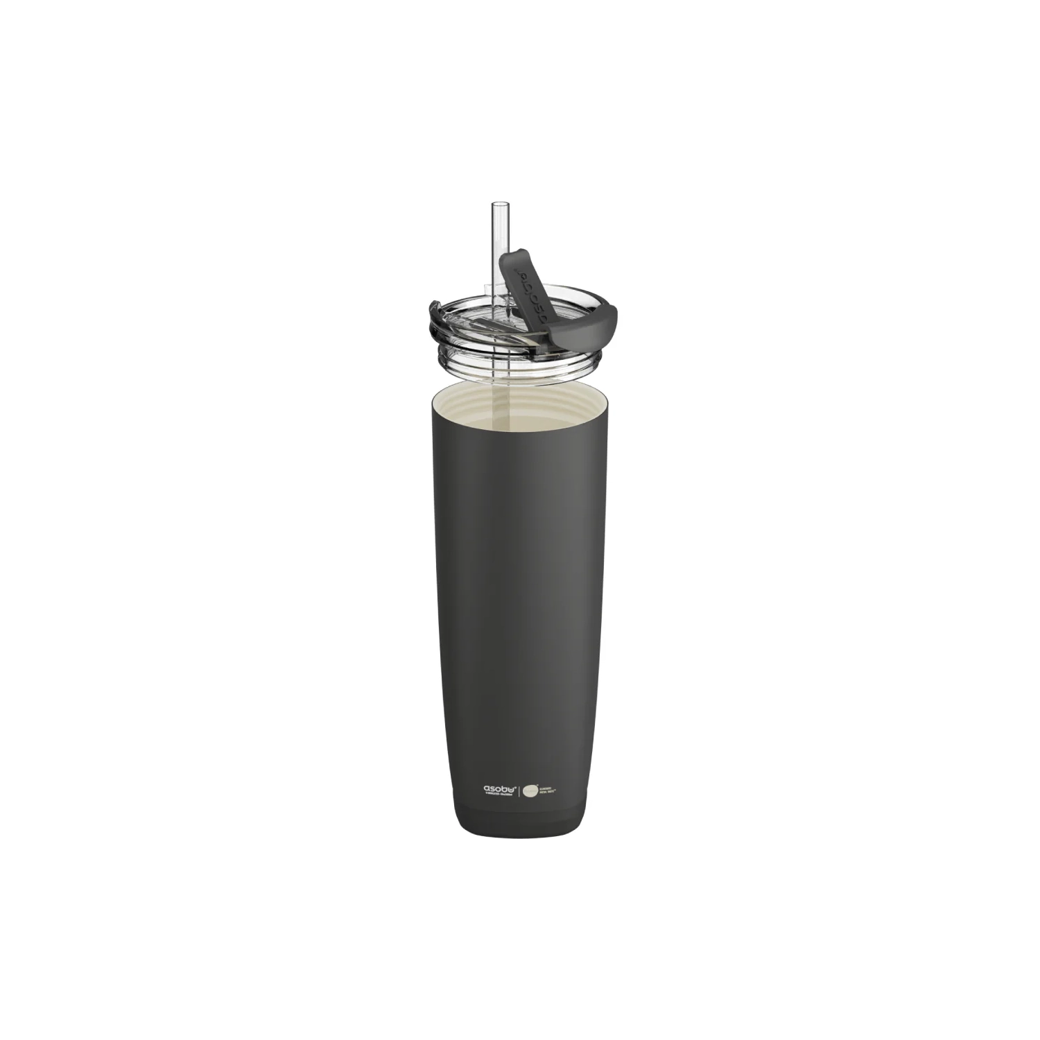 Asobu Aqualina Stainless Steel with Ceramic Interior Insulated Water Bottle with Interchangeable Hot and Cold Lid and Built in Straw
