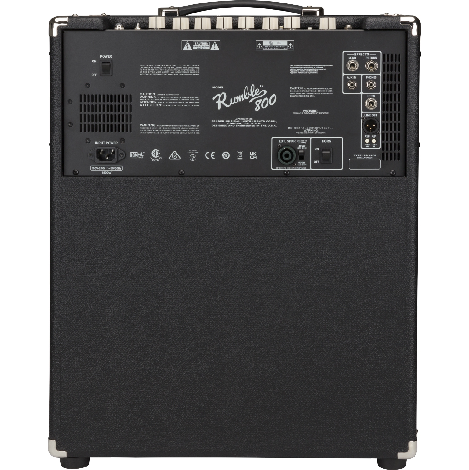 Amplificateur combiné pour guitare basse Rumble 800 de Fender - 120&nbsp;V
