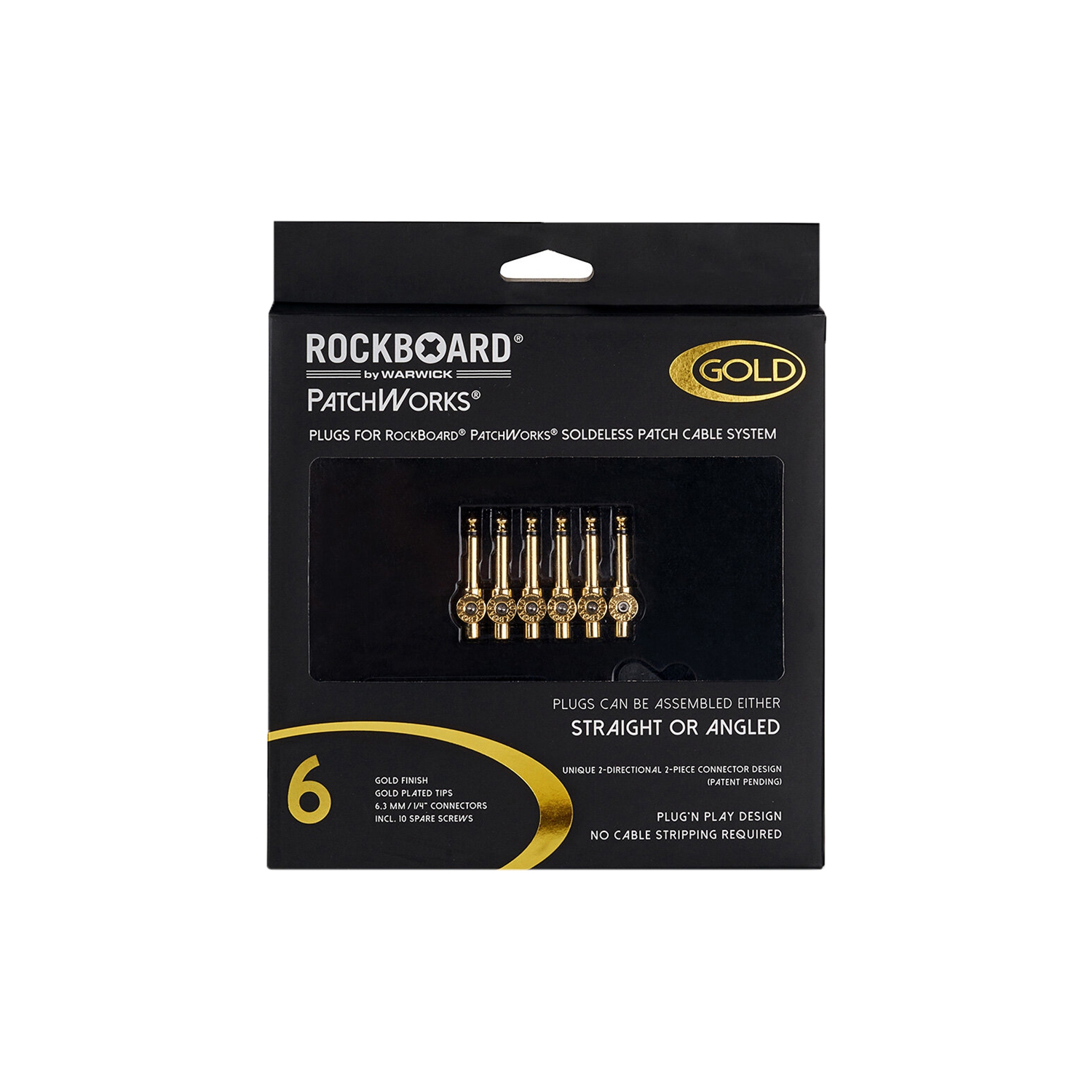 RockBoard de Warwick PatchWorks prises sans soudure - Or - Paquet de 6