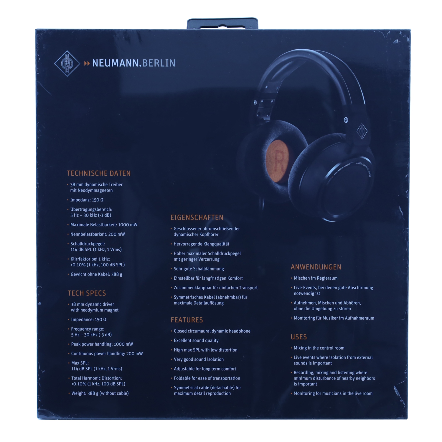 Neumann NRH 20 Studio Headphones - Black Edition