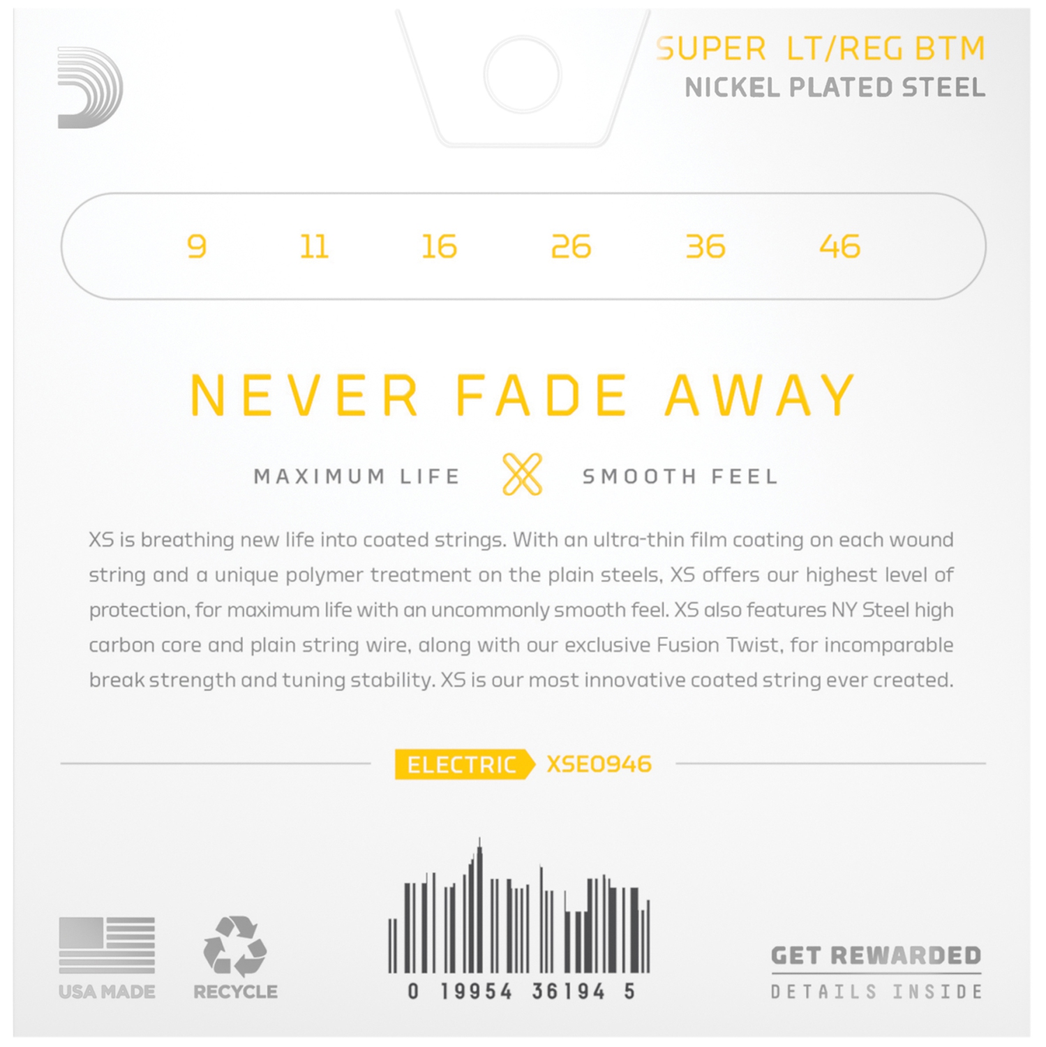 Cordes de guitare électrique NPS d'Addario XS - Super Light/Regular Bottom