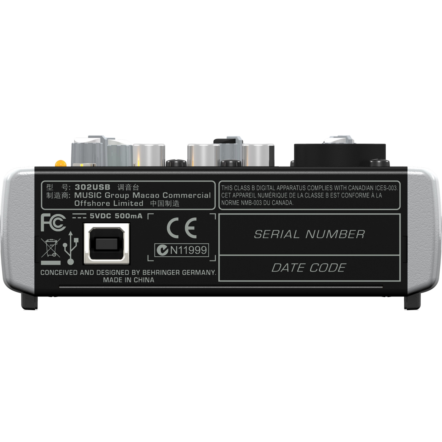 Behringer 5 Input Mixer w/USB Audio Interface