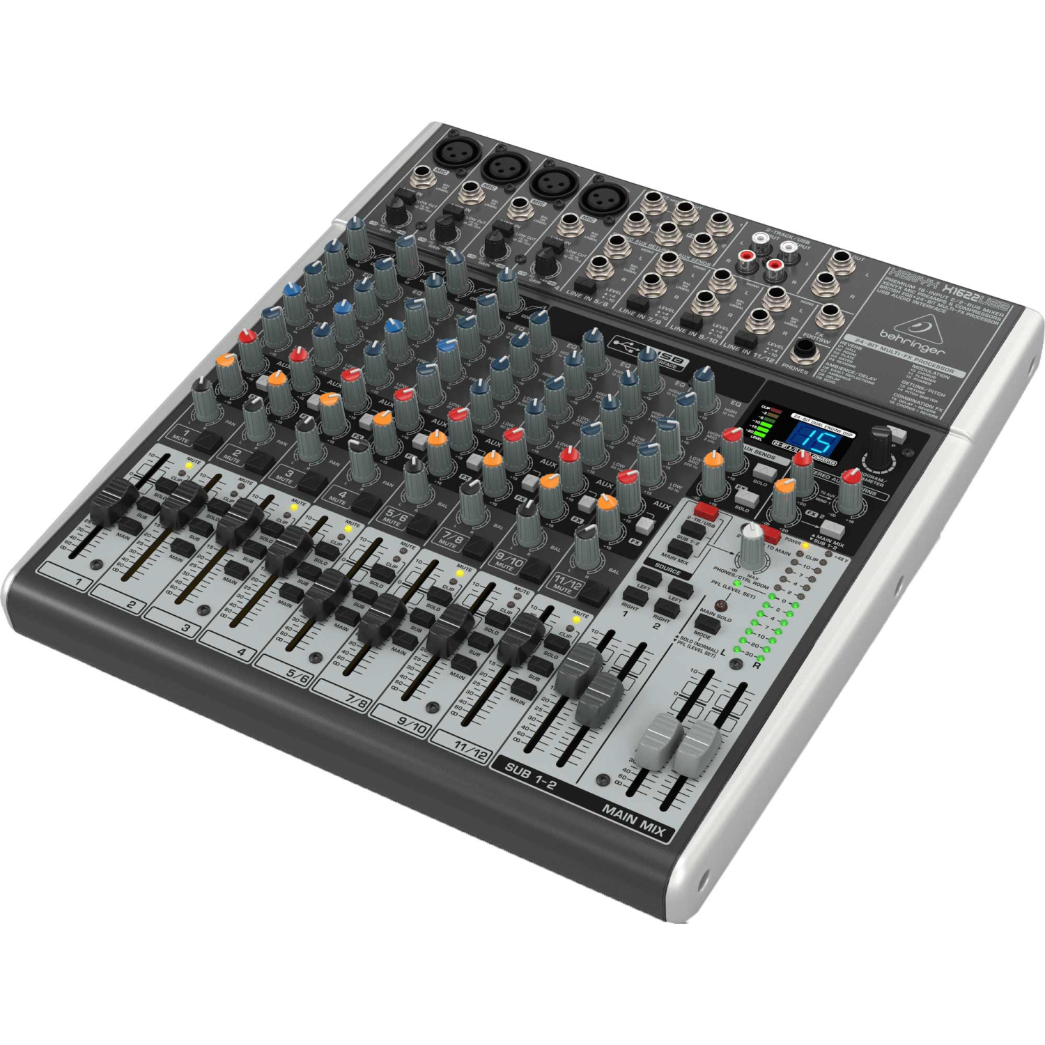 Console de mixage bus USB à 16 entrées X1622 de Behringer 2/2 avec EFX et USB