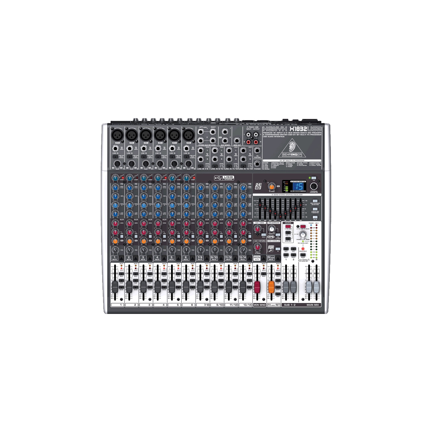 Behringer X1832 USB - 18 Input 3/2 Bus Mixer wit EFX and USB