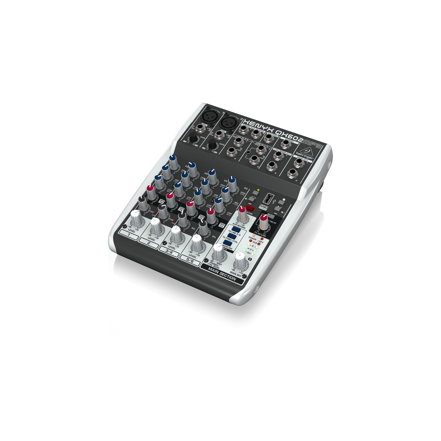 Behringer QX602MP3 Premium 6-Input 2-Bus Mixer with MP3 Player and Multi-FX