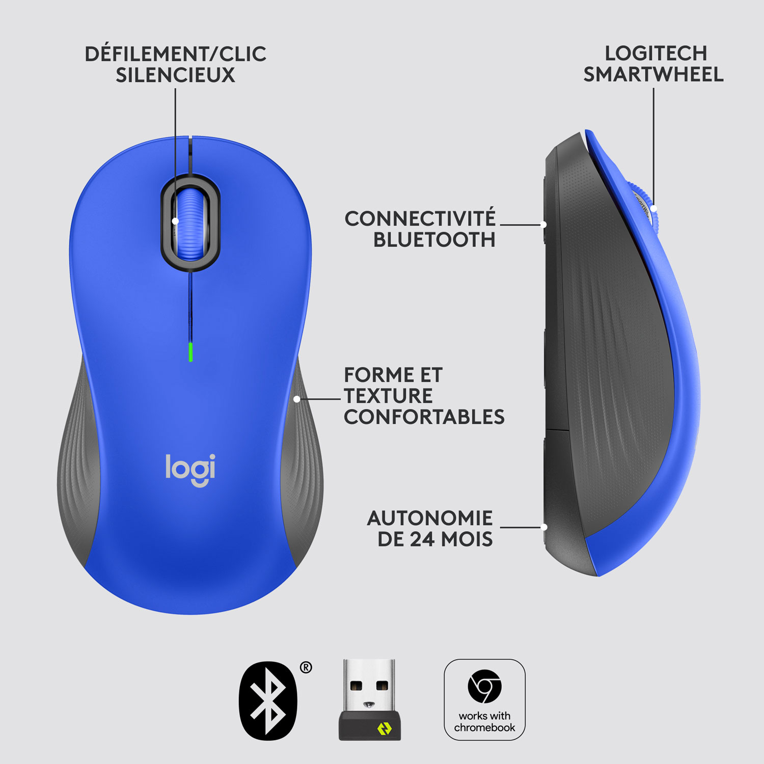 Logitech Signature M550 L Wireless Optical Mouse - Blue