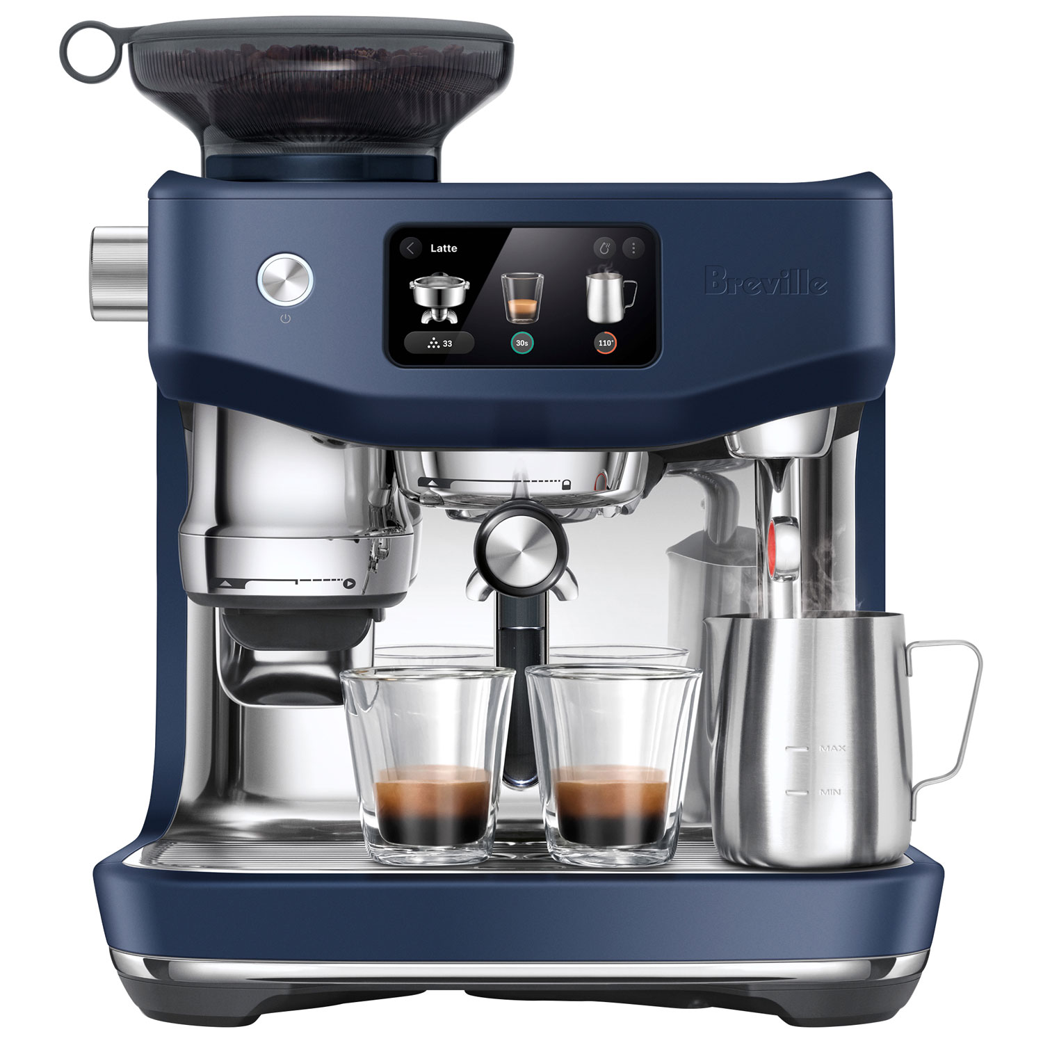 Breville Oracle Jet Espresso Machine with Frother & Coffee Grinder - Damson Blue