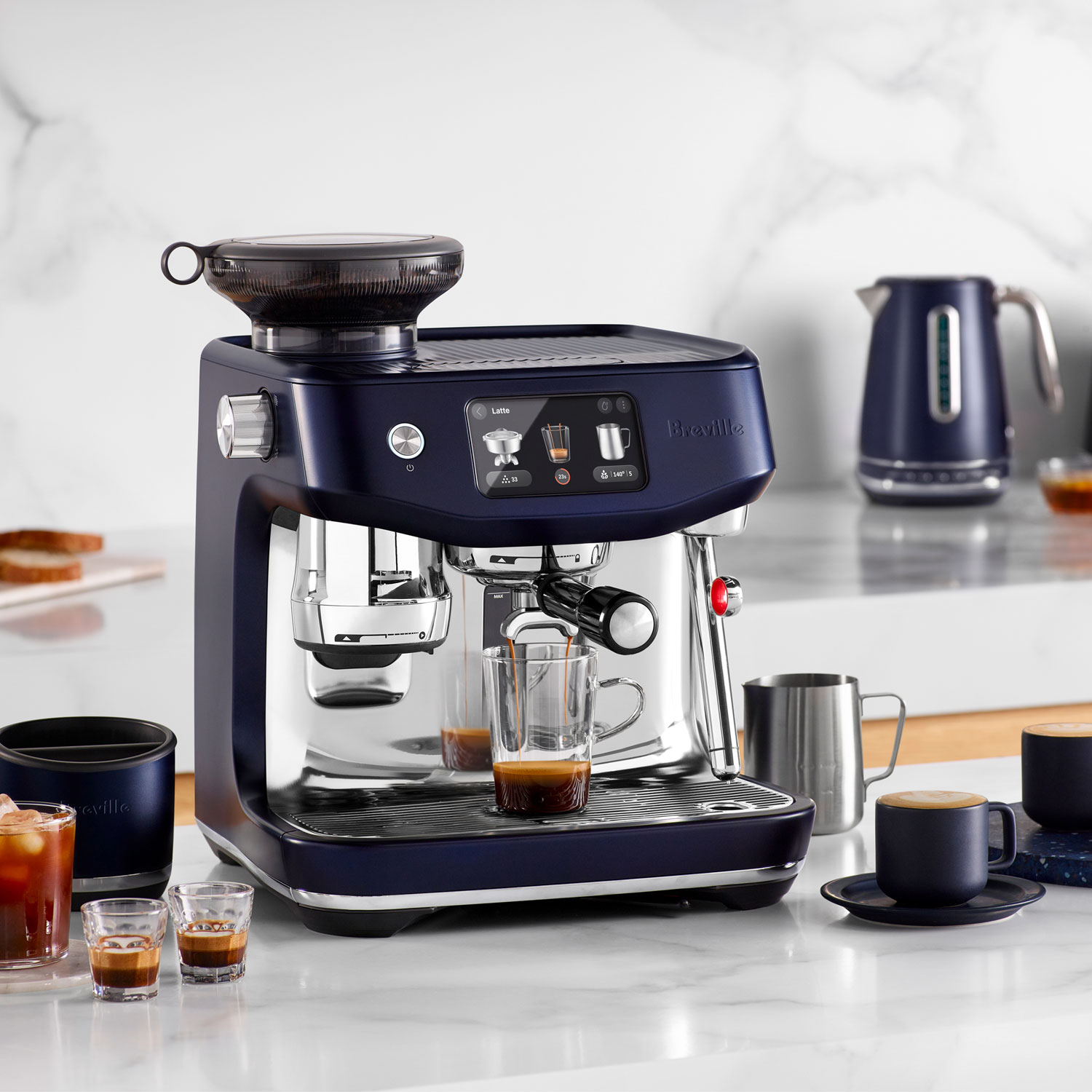 Breville Oracle Jet Espresso Machine with Frother & Coffee Grinder - Damson Blue