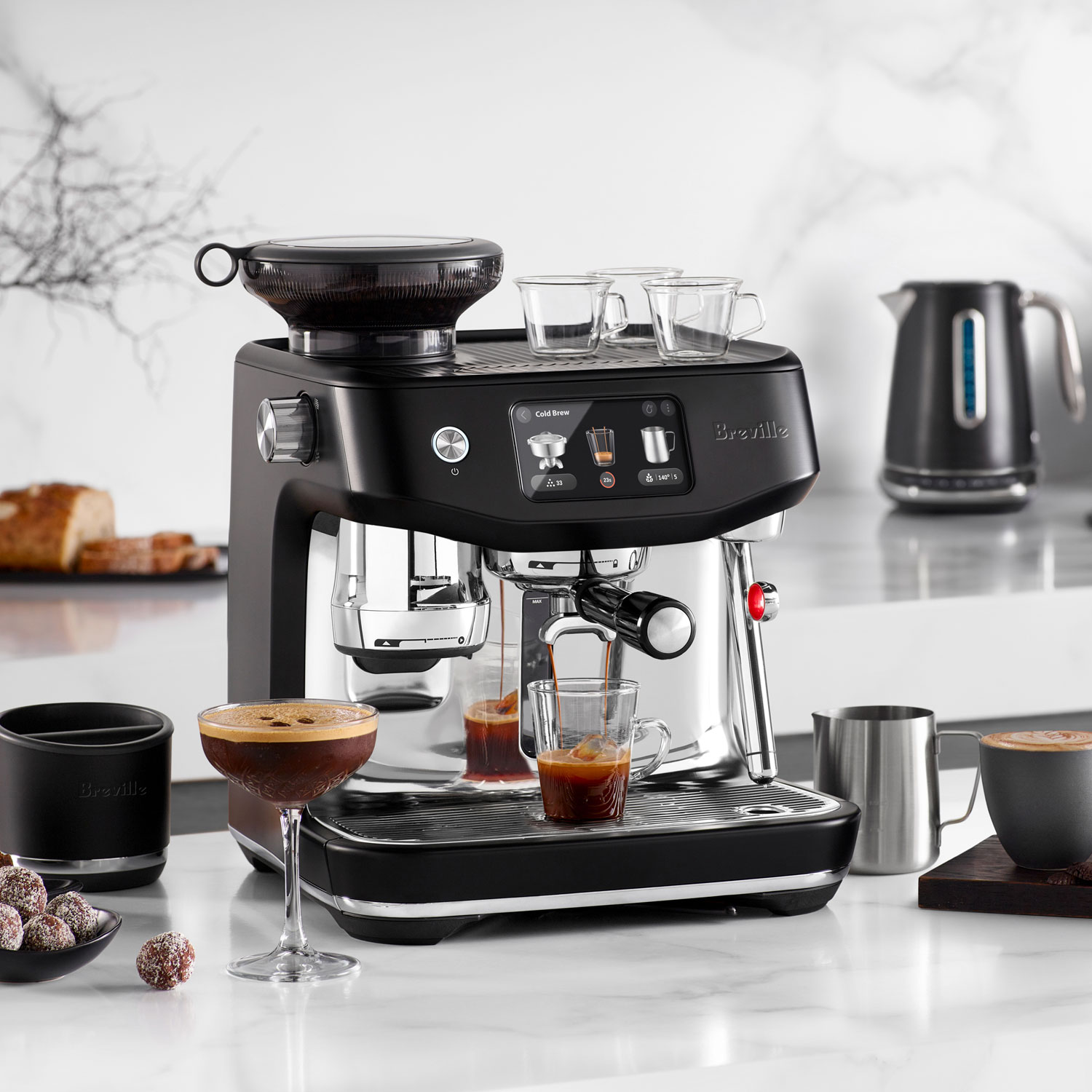 Breville Oracle Jet Espresso Machine with Frother & Coffee Grinder - Black Truffle