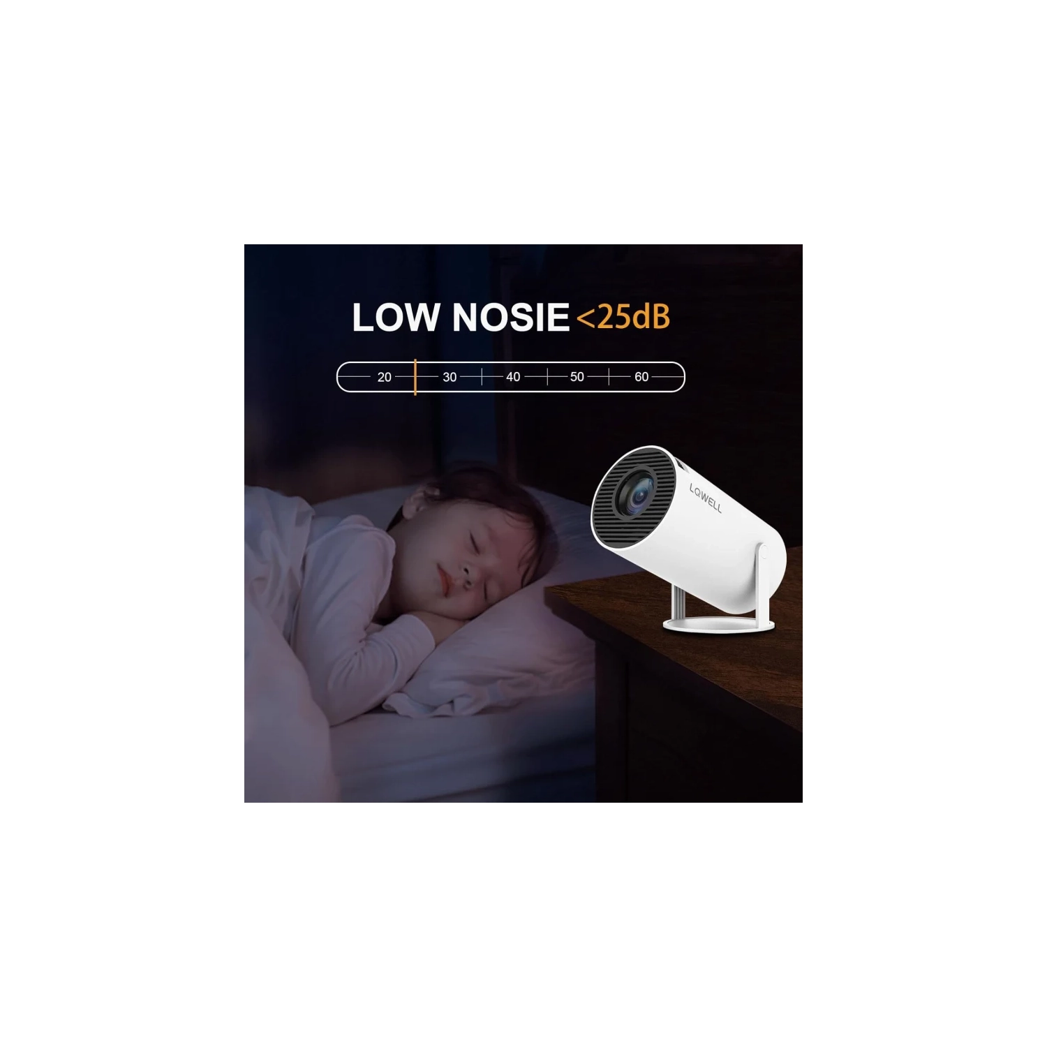 Mini Projector with WiFi 6 & Android 11 OS - Automatic Keystone, 130 Inch Display | 4K Home Cinema HDMI Projector for Phone/PC/Laptop/PS5/Xbox/Stick