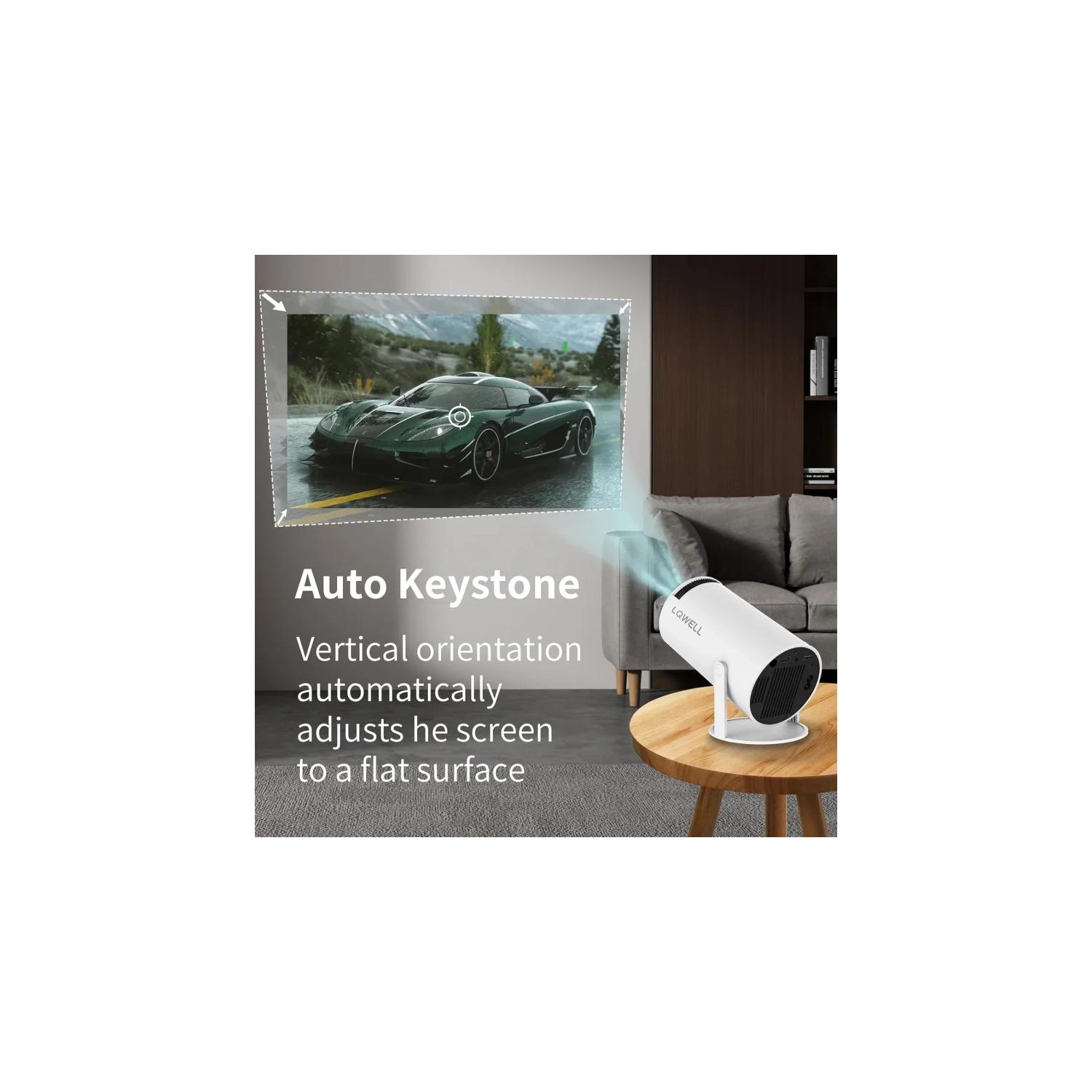 Mini Projector with WiFi 6 & Android 11 OS - Automatic Keystone, 130 Inch Display | 4K Home Cinema HDMI Projector for Phone/PC/Laptop/PS5/Xbox/Stick